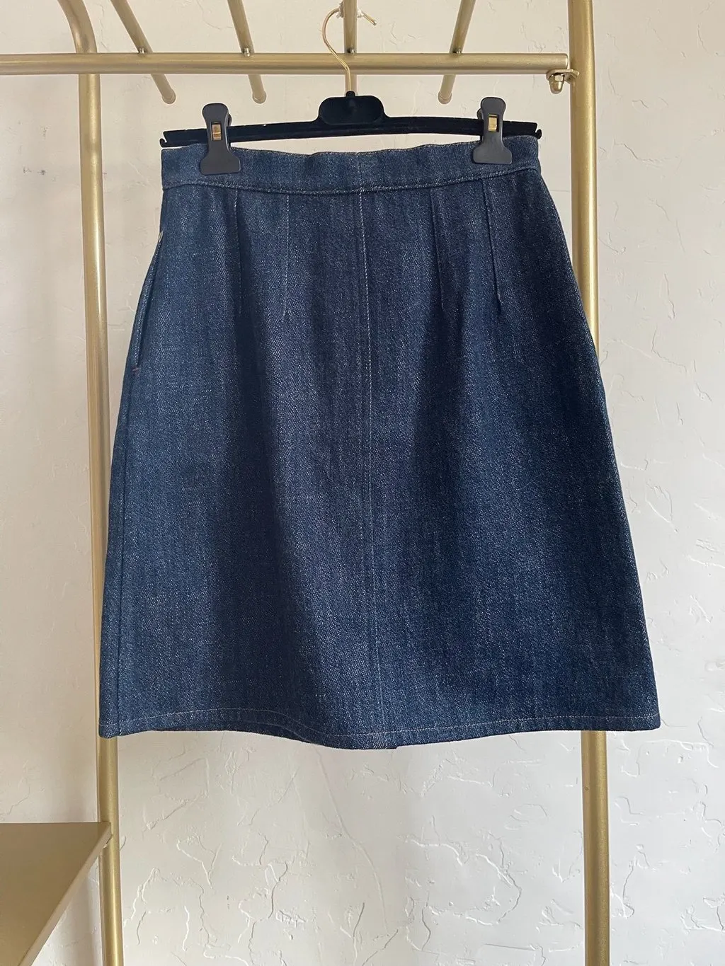Chanel Black Denim - Jeans Skirt Black Denim Very good - Back View