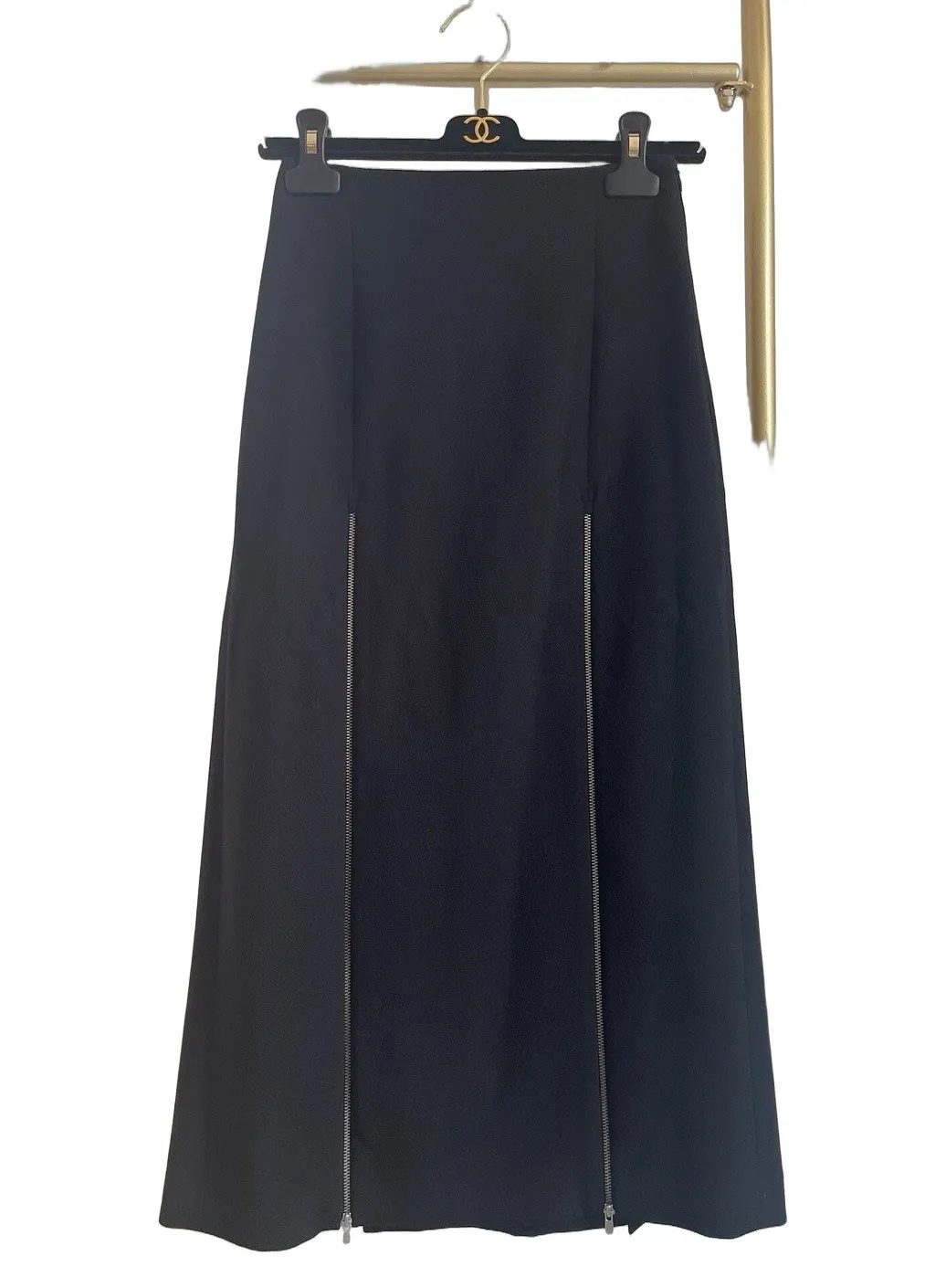 Maje Black Polyester Skirt Black Polyester Very good - Front View