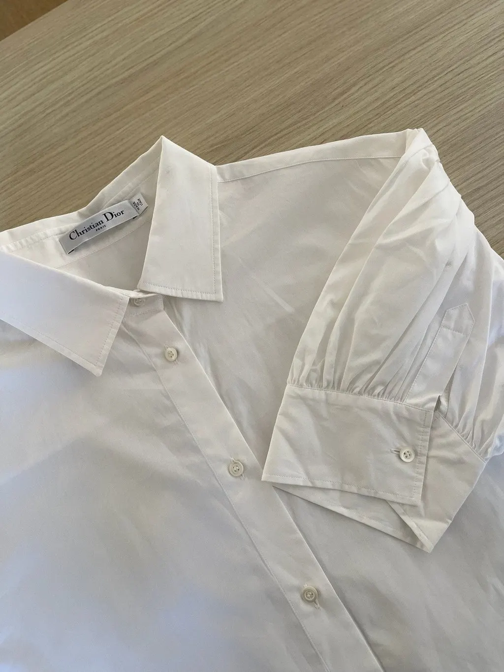Dior White Cotton Top White Cotton Very good - Model View