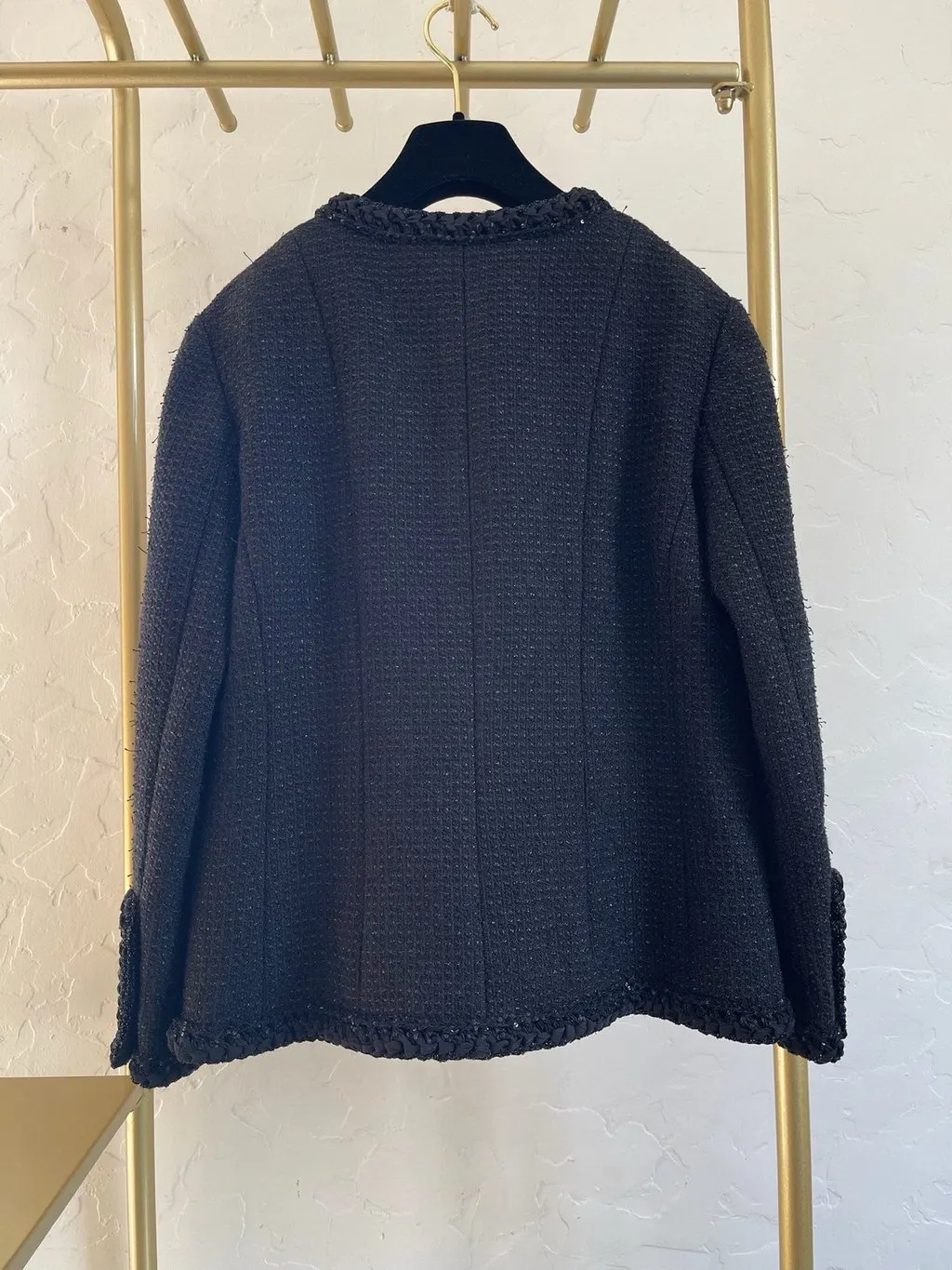 Chanel 25S Black Tweed Jacket Black Tweed Never worn, with tag - Back View