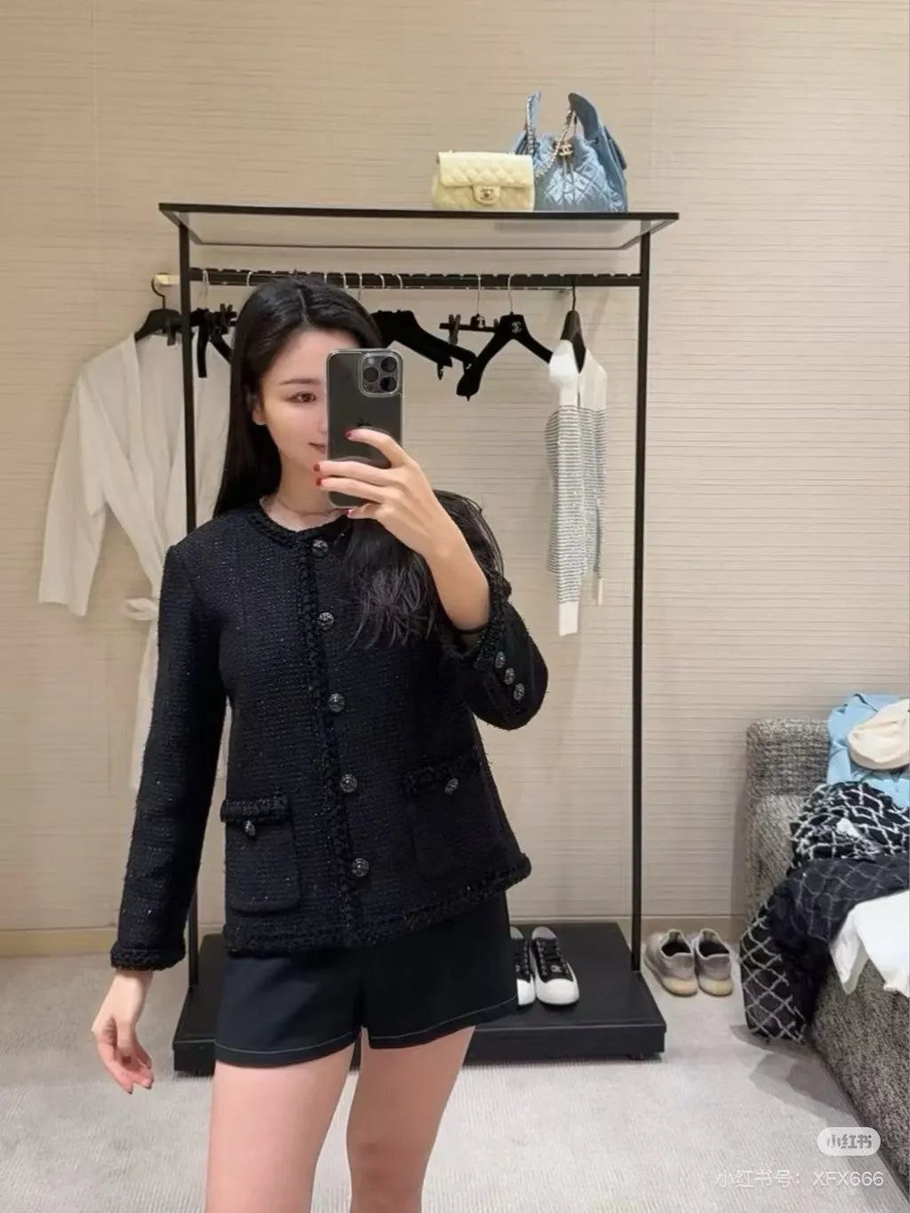 Chanel 25S Black Tweed Jacket Black Tweed Never worn, with tag - Box View