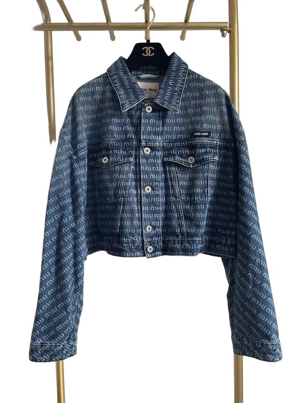 Miu Miu Blue Denim Jacket Blue Denim Very good - Front View
