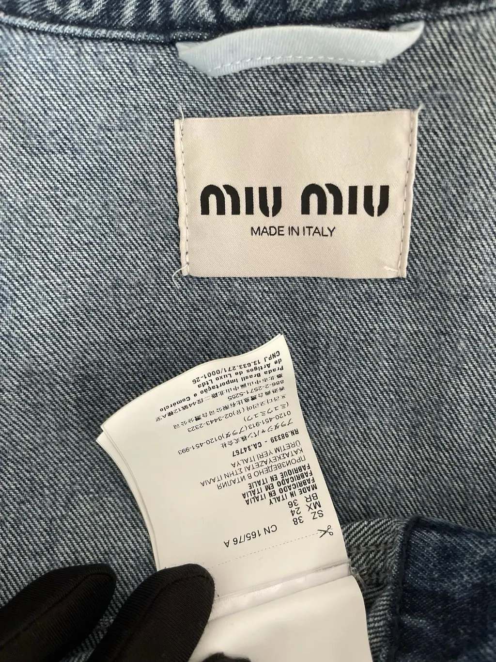 Miu Miu Blue Denim Jacket Blue Denim Very good - Inside View