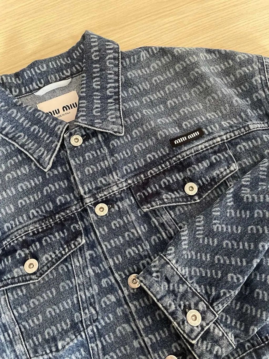 Miu Miu Blue Denim Jacket Blue Denim Very good - Model View
