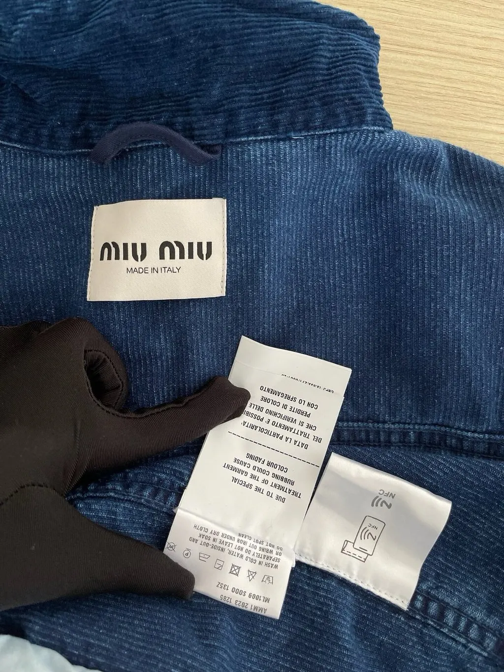 Miu Miu Blue Cotton Jacket Blue Cotton Very good - Inside View