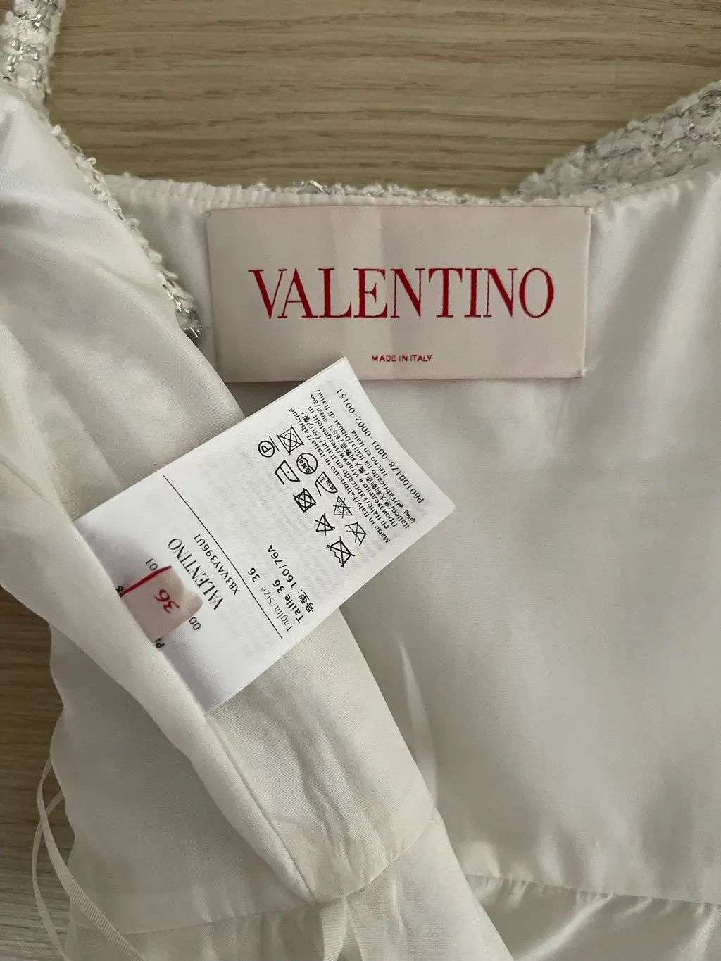 Valentino White Cotton Dress White Cotton Very good - Inside View