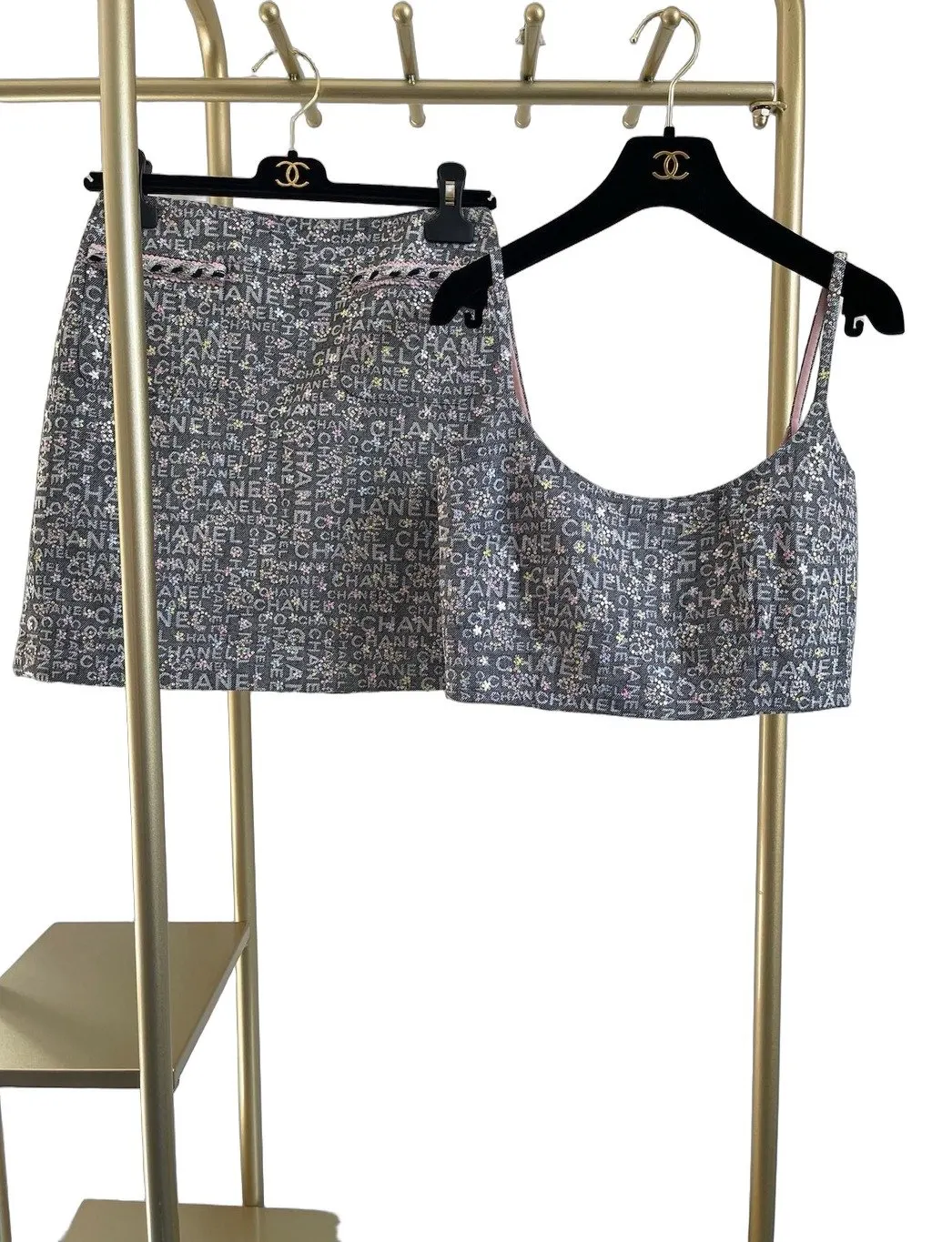 Chanel 24C Blue Denim Skirt Blue Denim Very good - Front View