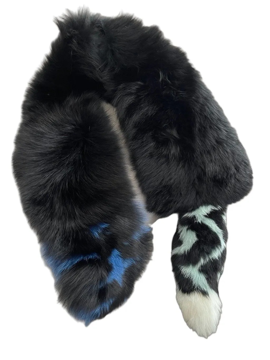 Fendi Black Fox Scarf Black Very good - Front View