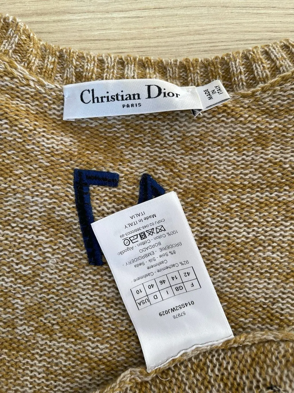 Dior Yellow Cashmere Knitwear Yellow Cashmere Very good - Inside View