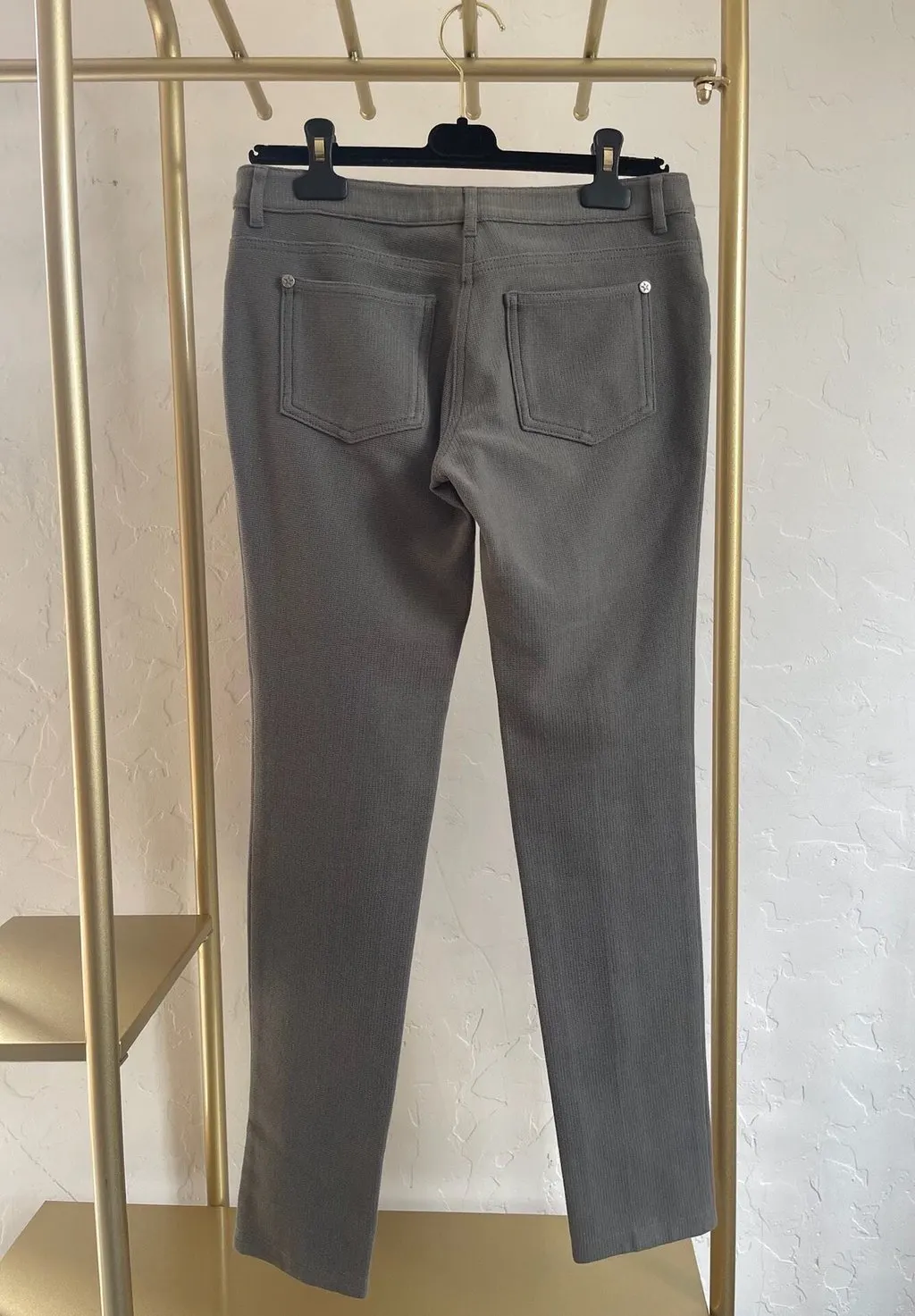 Chanel Grey Wool Trousers Grey Wool Very good - Back View