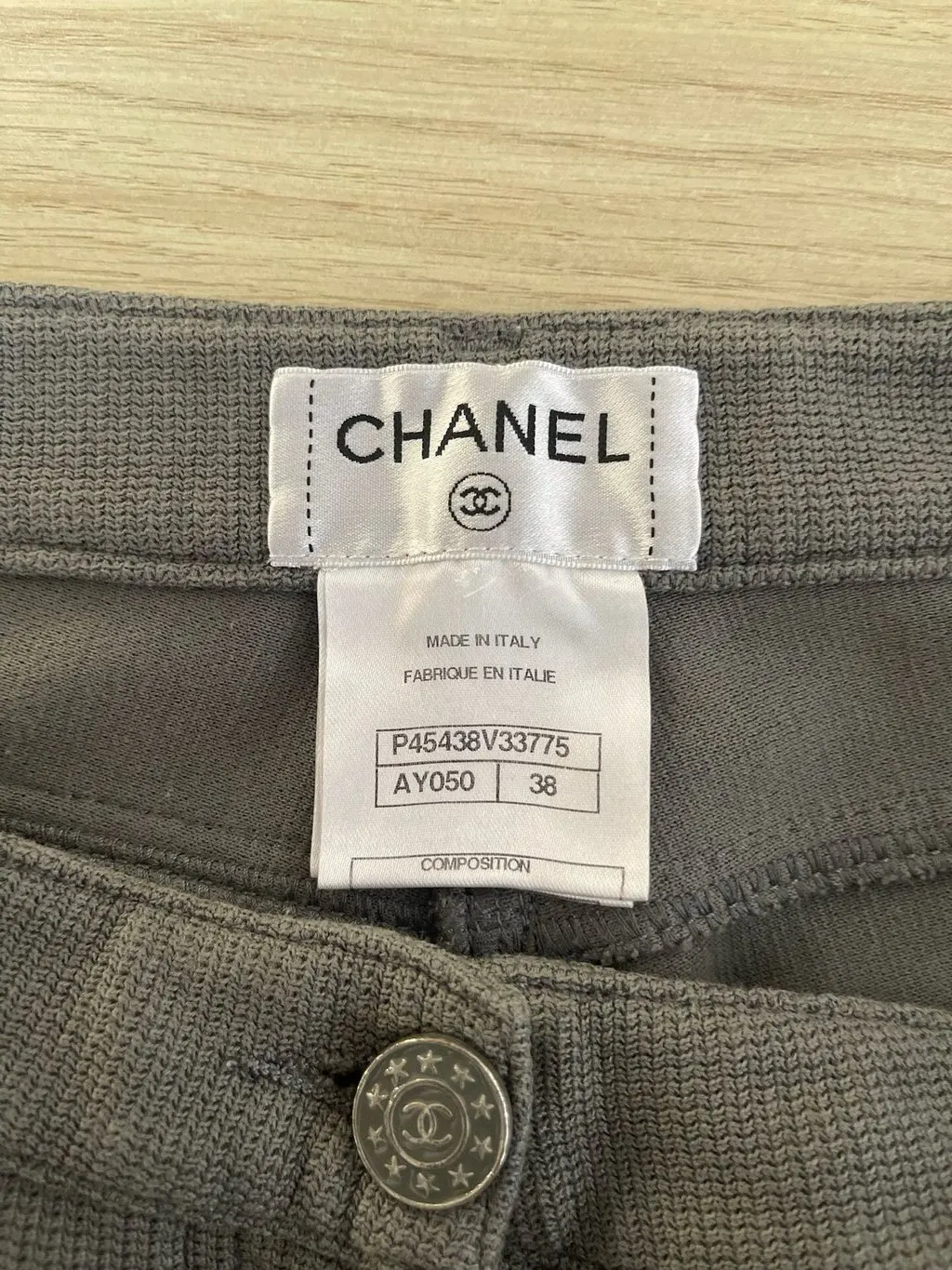 Chanel Grey Wool Trousers Grey Wool Very good - Inside View
