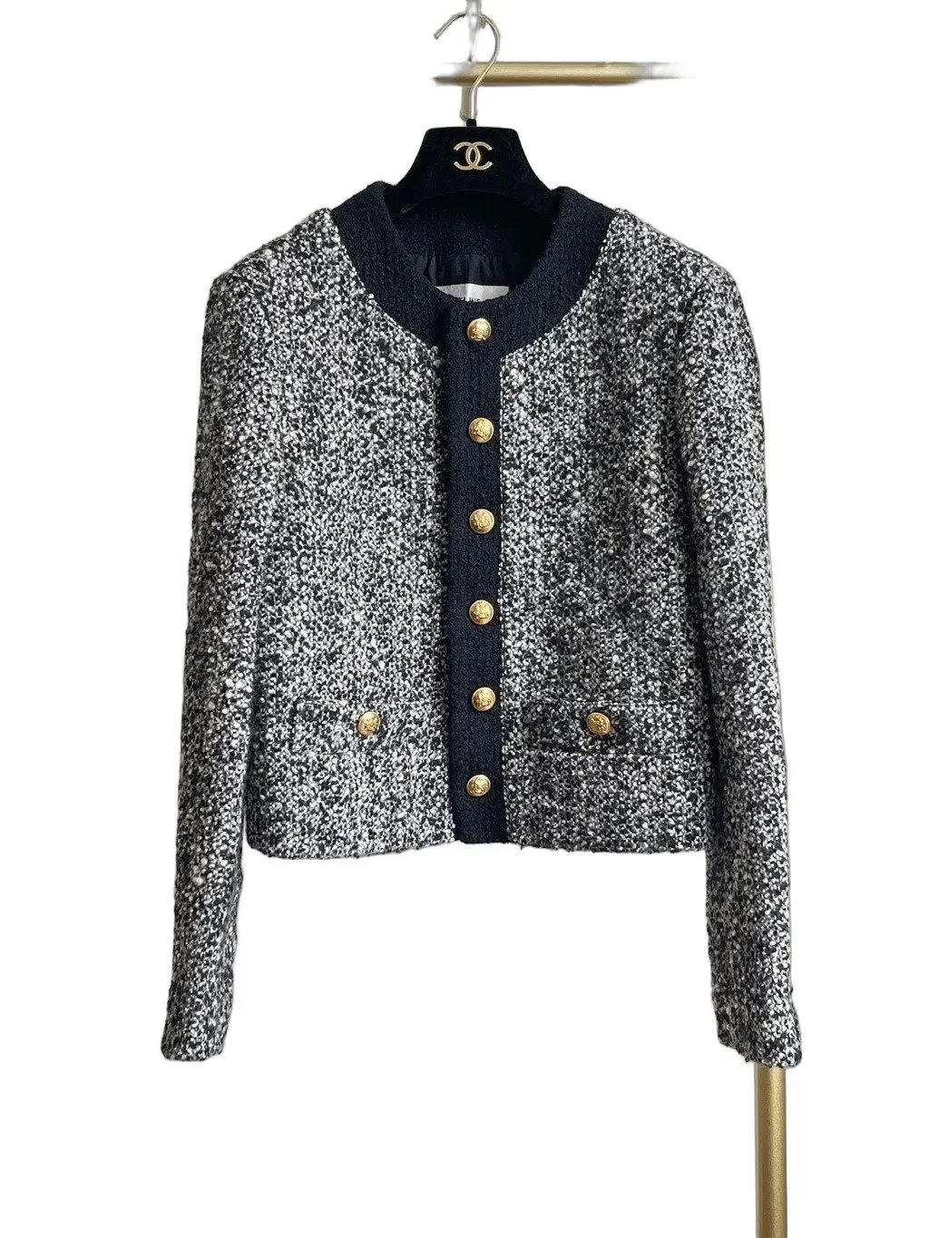 Celine 21FW Grey Tweed Jacket Grey Tweed Very good - Front View