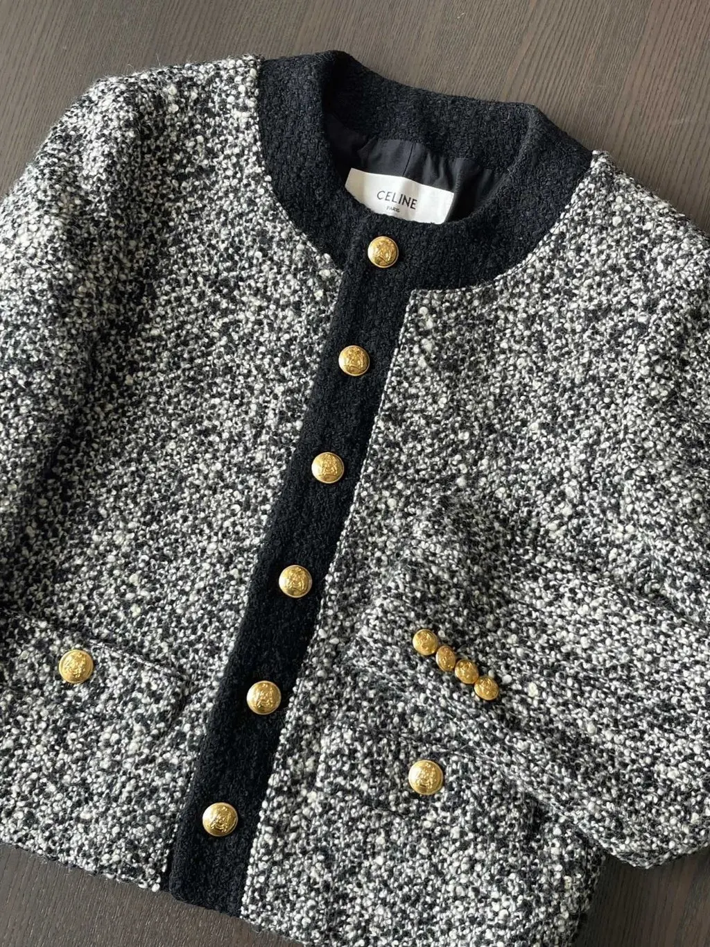 Celine 21FW Grey Tweed Jacket Grey Tweed Very good - Model View