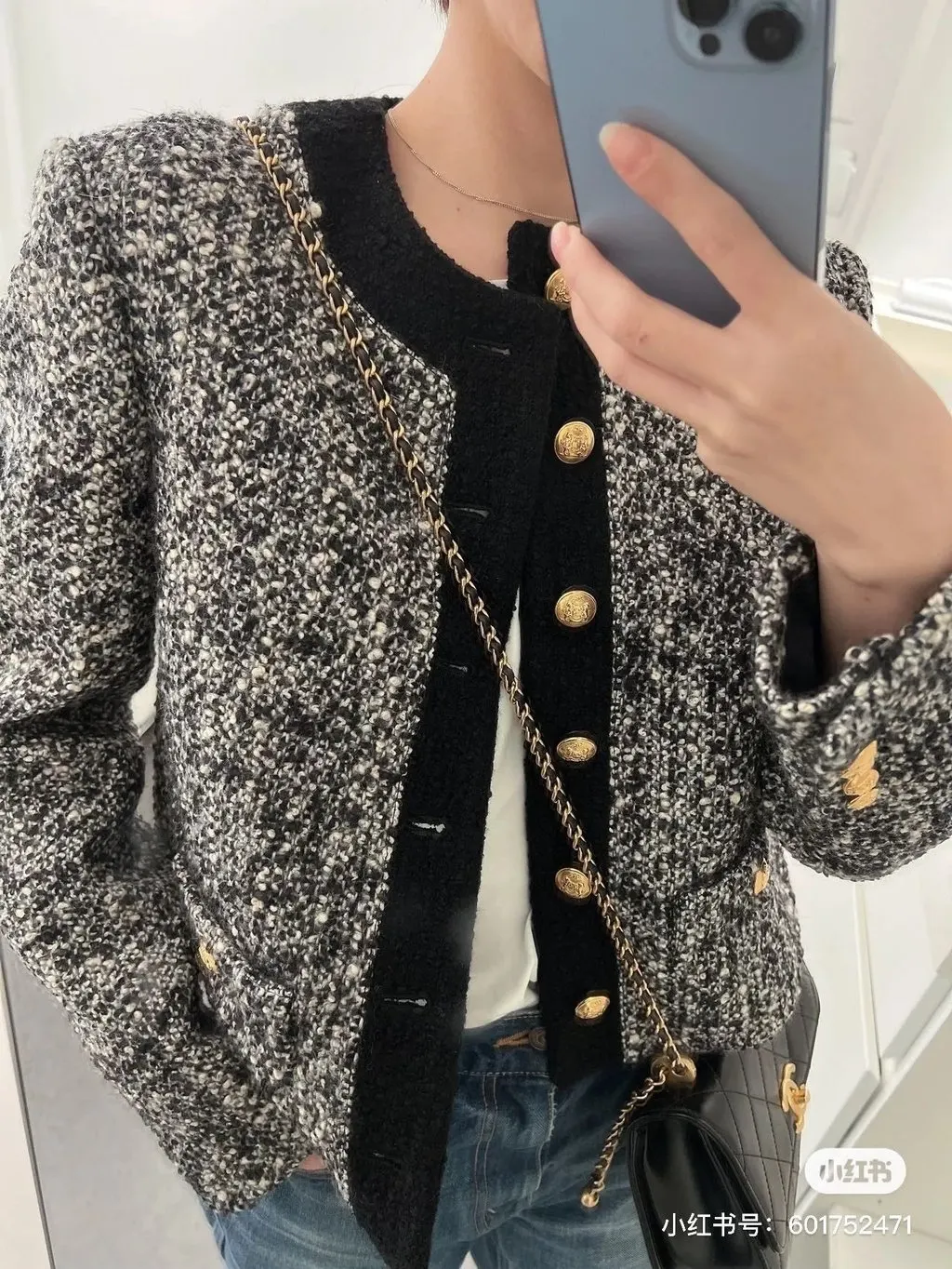 Celine 21FW Grey Tweed Jacket Grey Tweed Very good - Box View