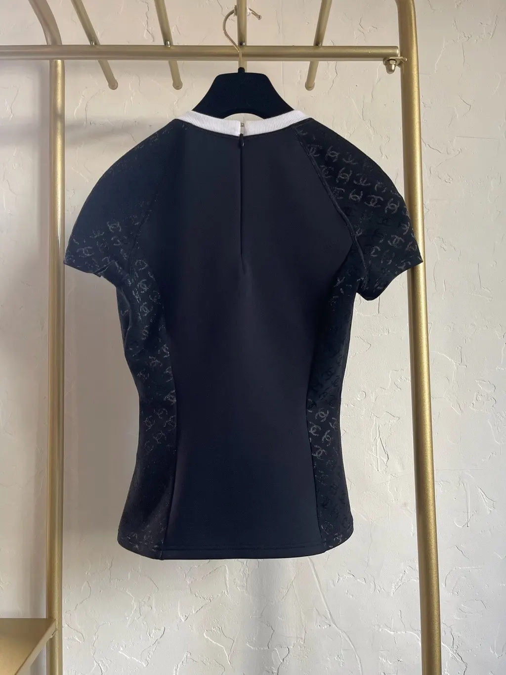 Chanel 24C Black Lace Top Black Lace Never worn, with tag - Back View