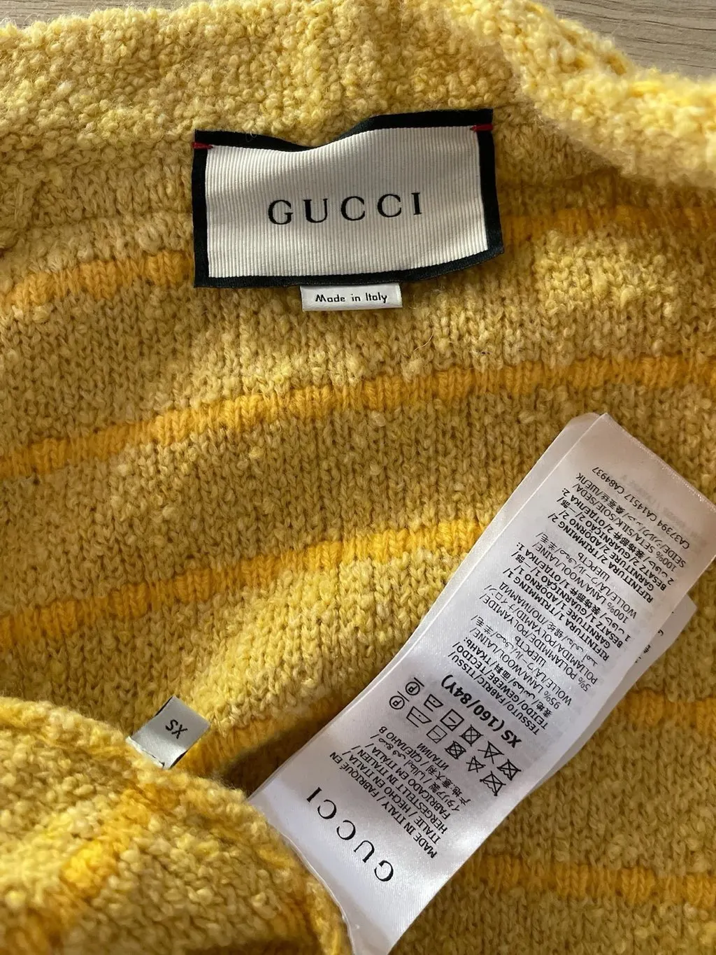 Gucci Yellow Wool Knitwear Yellow Wool Very good - Inside View