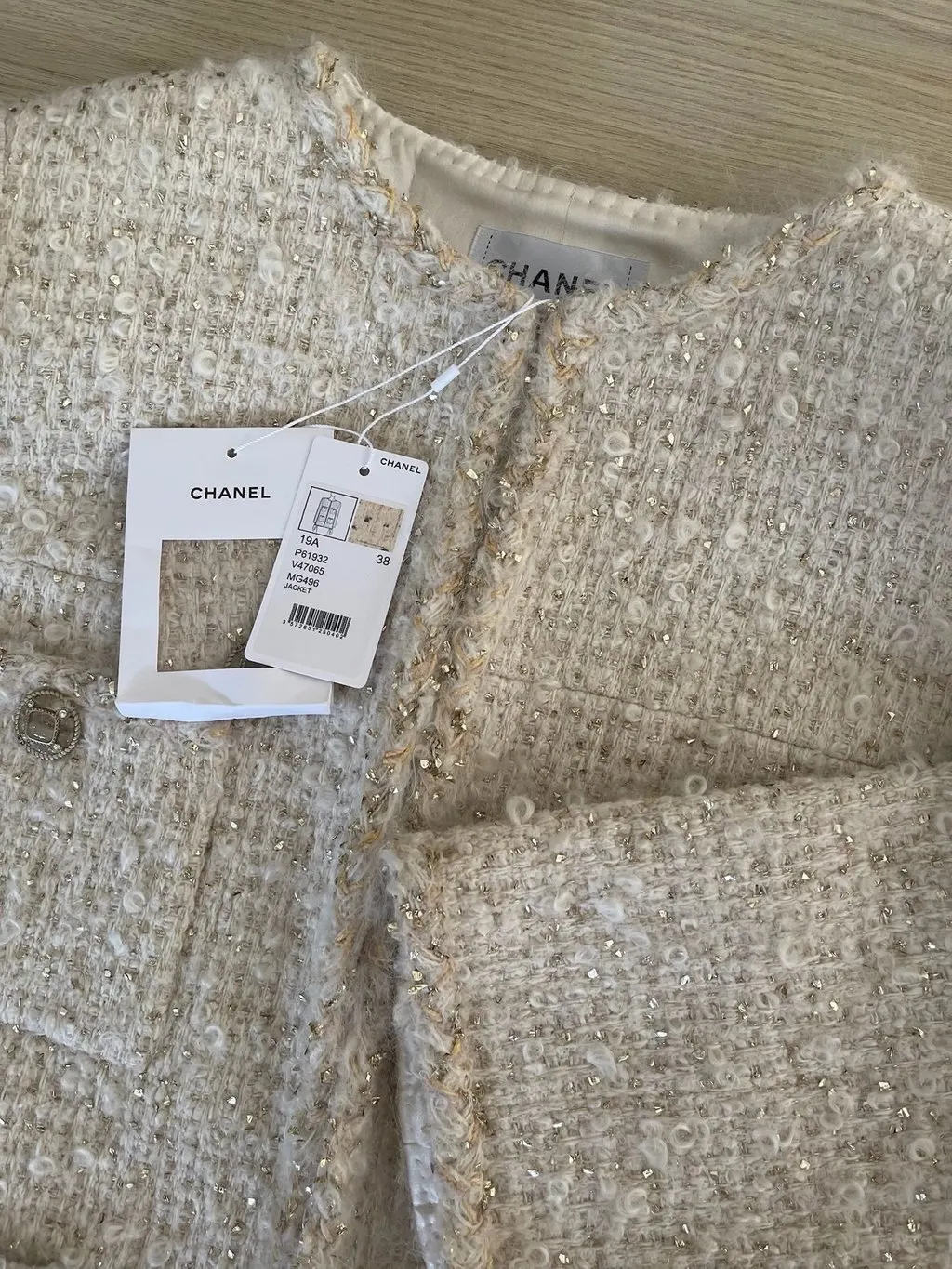 Chanel Tweed Jacket MultiColor Tweed Never worn, with tag - Model View