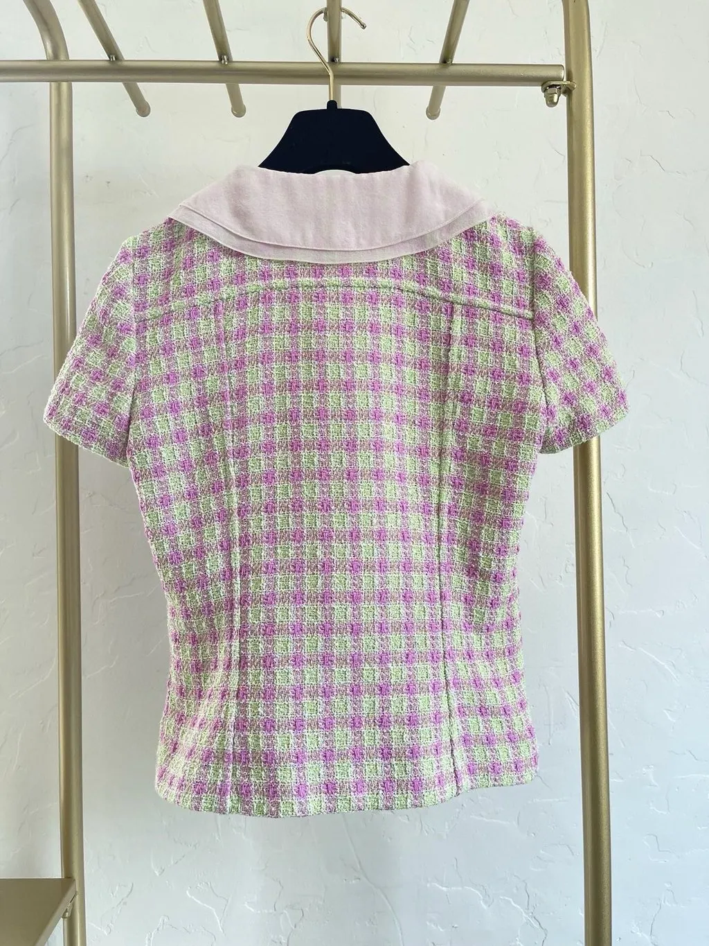 Chanel 25S Pink Tweed Top Pink Tweed Never worn, with tag - Back View