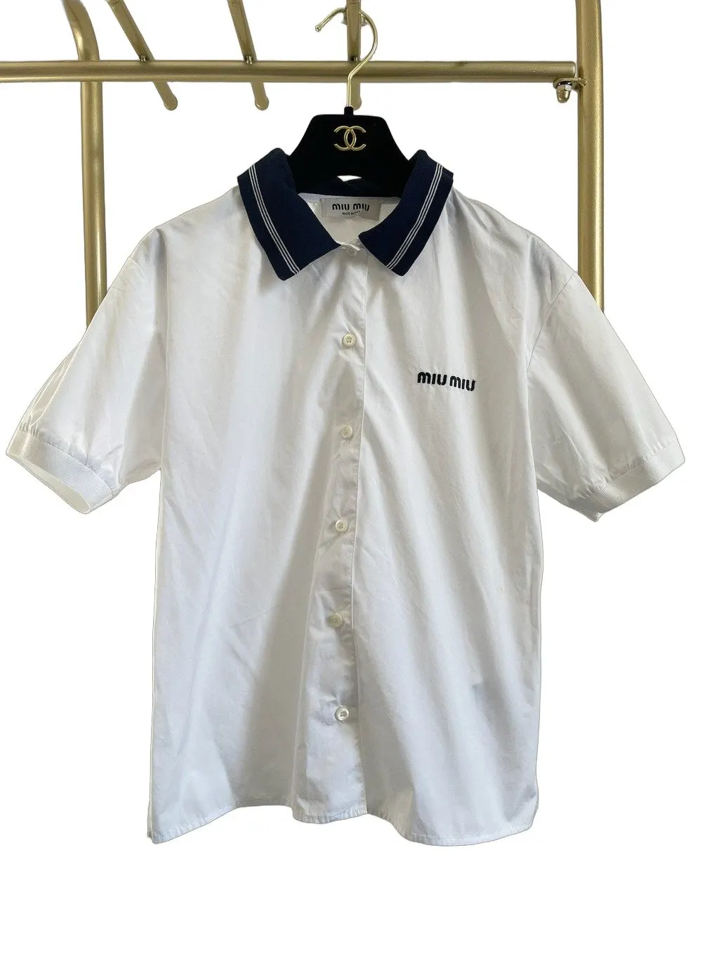 Miu Miu White Cotton Top White Cotton Very good - Front View