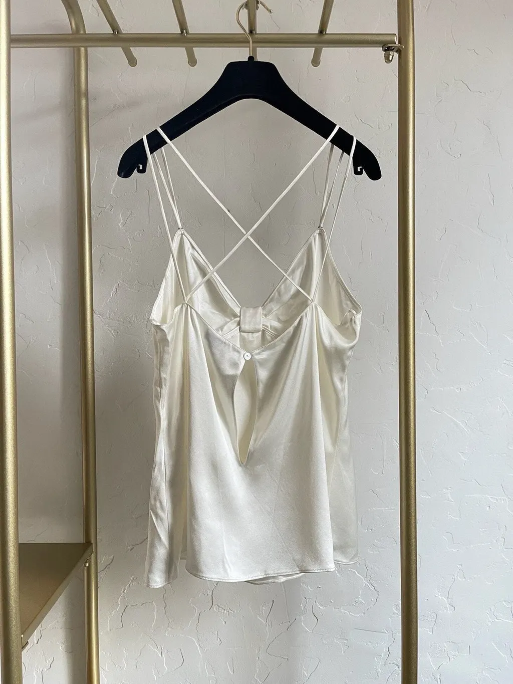 Chanel 23S White Silk Top White Silk Very good - Back View