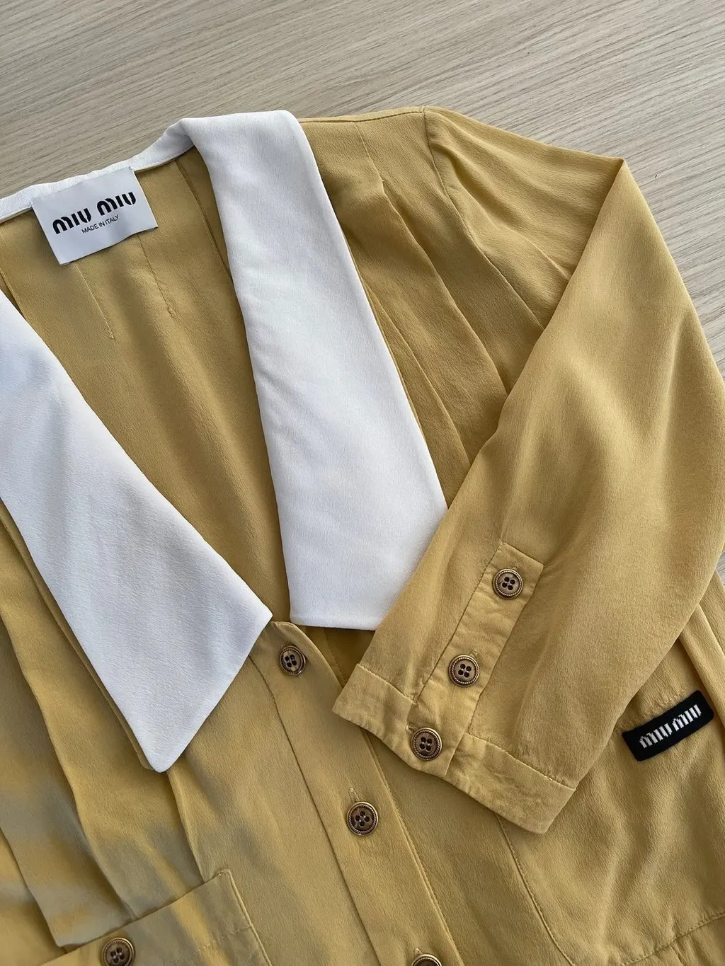 Miu Miu Yellow Silk Dress Yellow Silk Very good - Box View