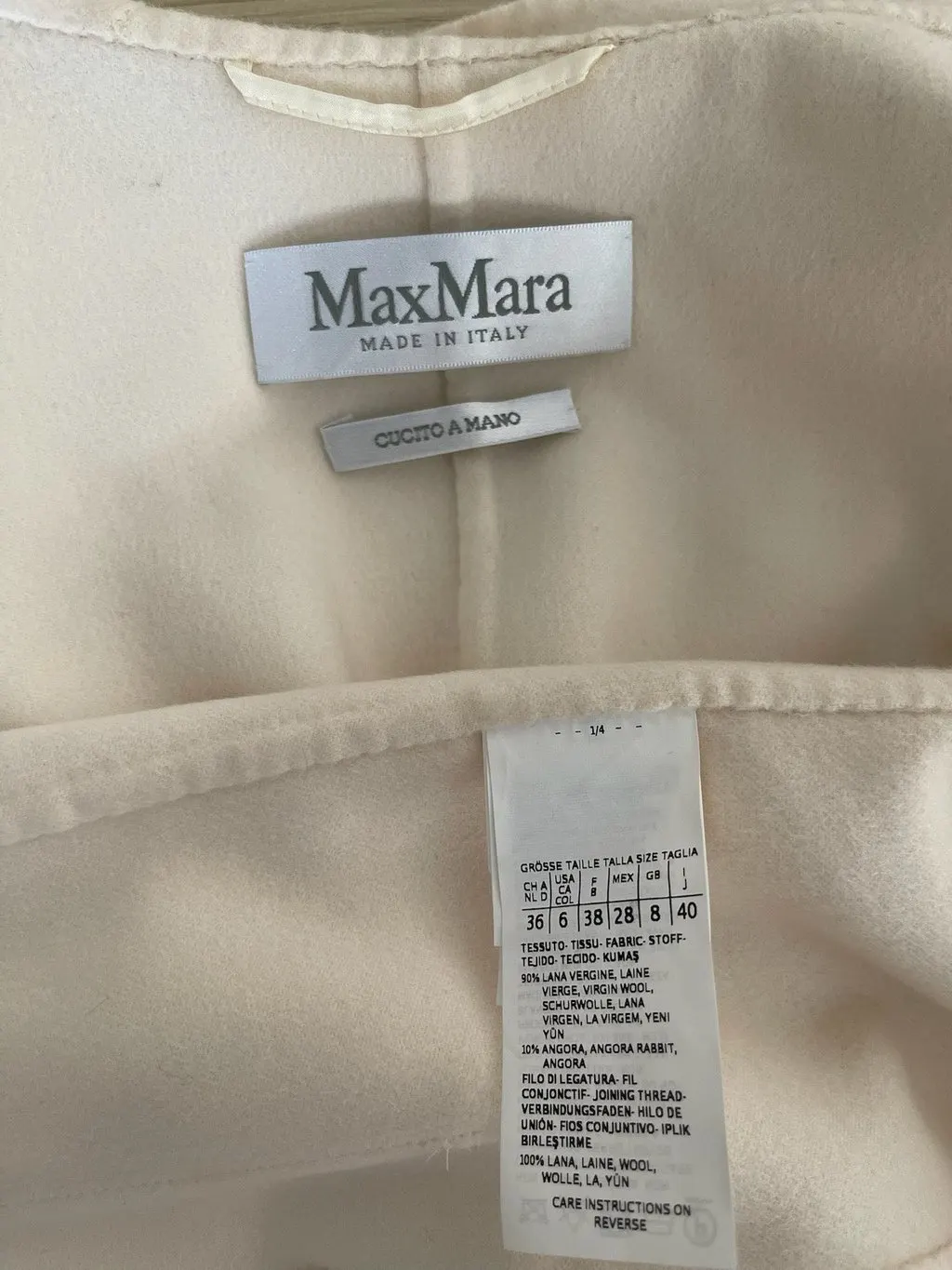 Max Mara White Cashmere Top White Cashmere Very good - Inside View
