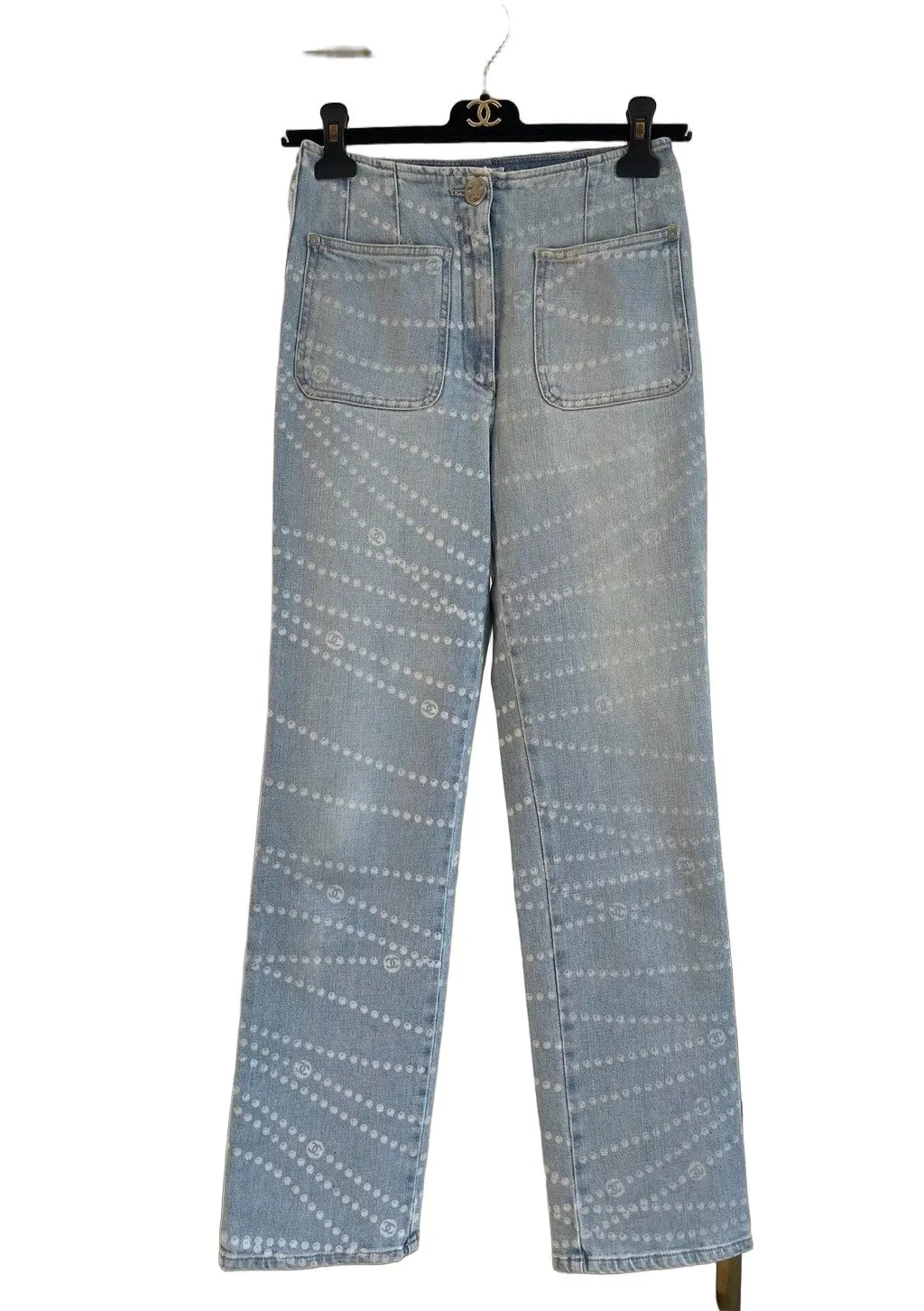 Chanel 25P Blue Denim Jeans Blue Denim Very good - Front View