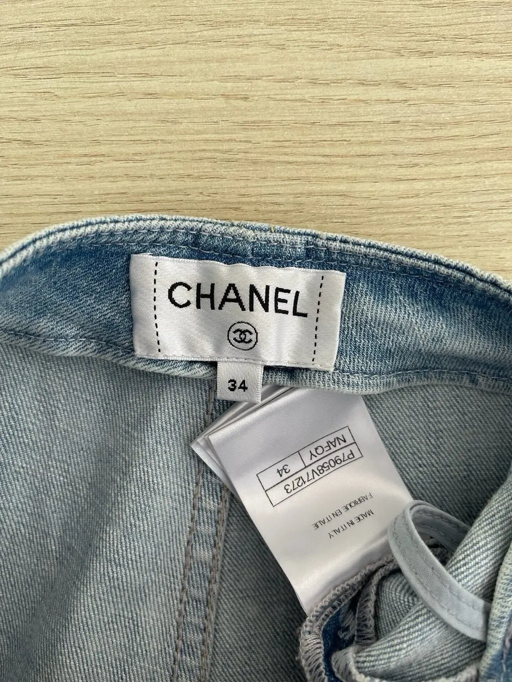 Chanel 25P Blue Denim Jeans Blue Denim Very good - Inside View