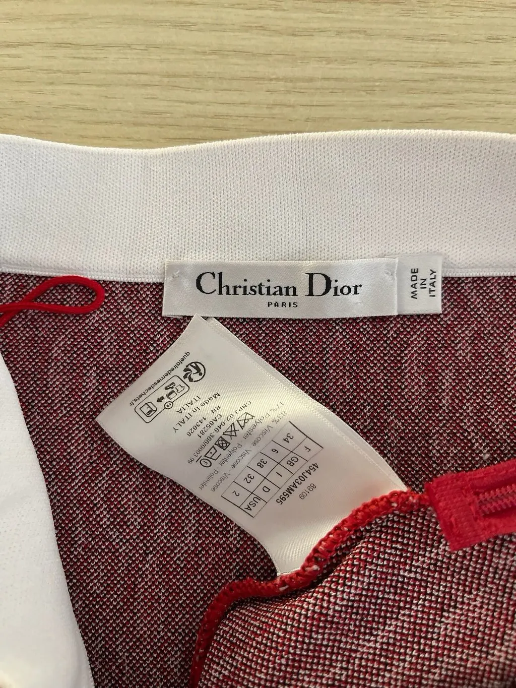 Dior Red Silk Skirt Red Silk Very good - Inside View