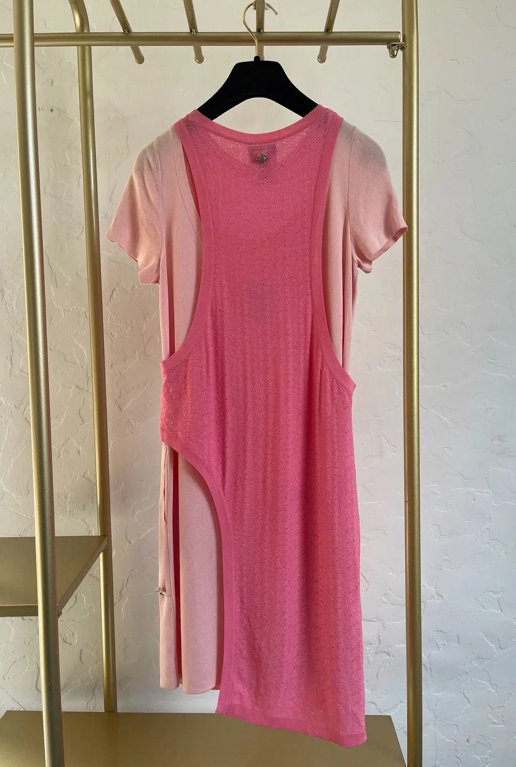Chanel Pink Lace Dress Pink Lace Very good - Back View