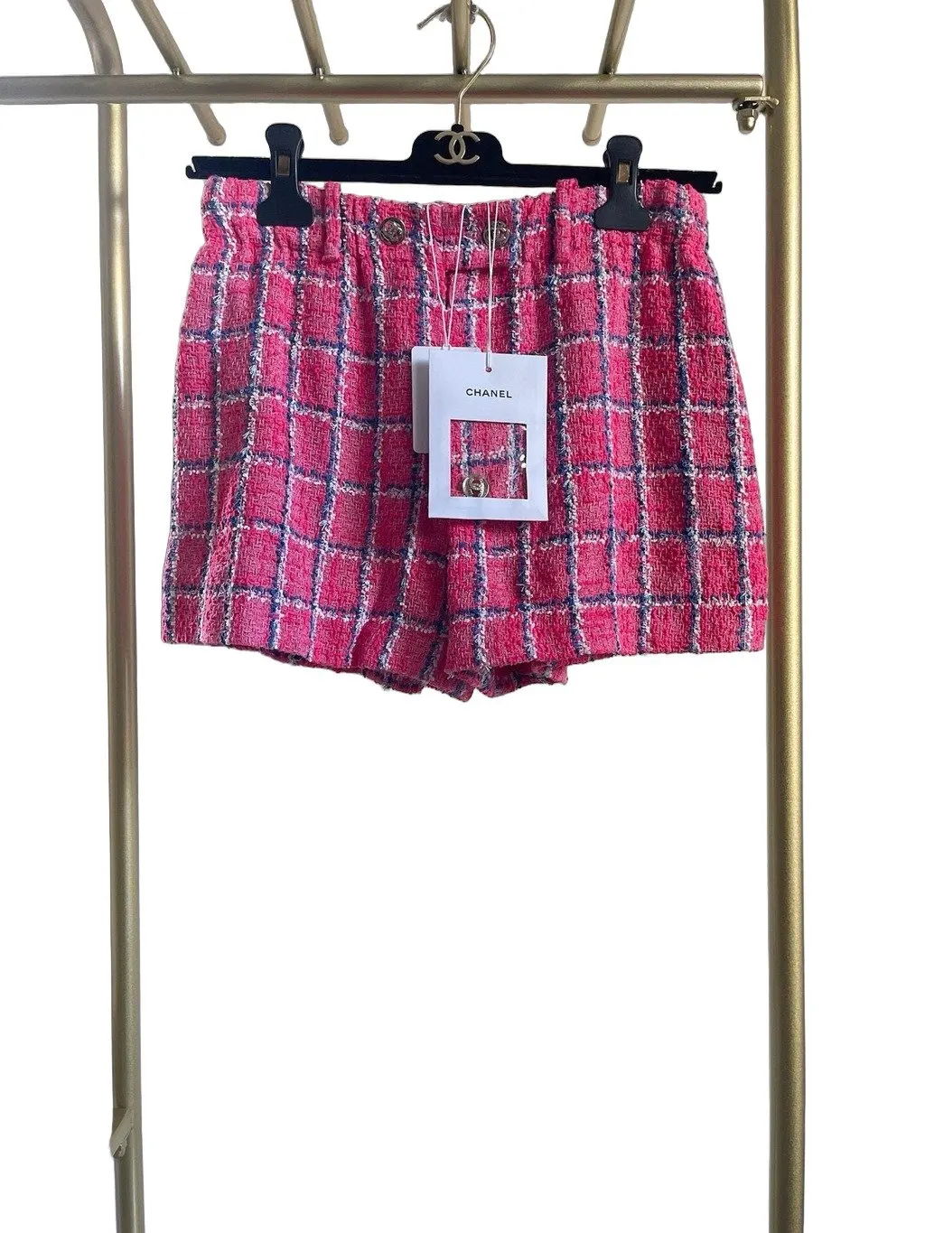 Chanel 24P Pink Tweed Shorts Pink Tweed Never worn, with tag - Front View