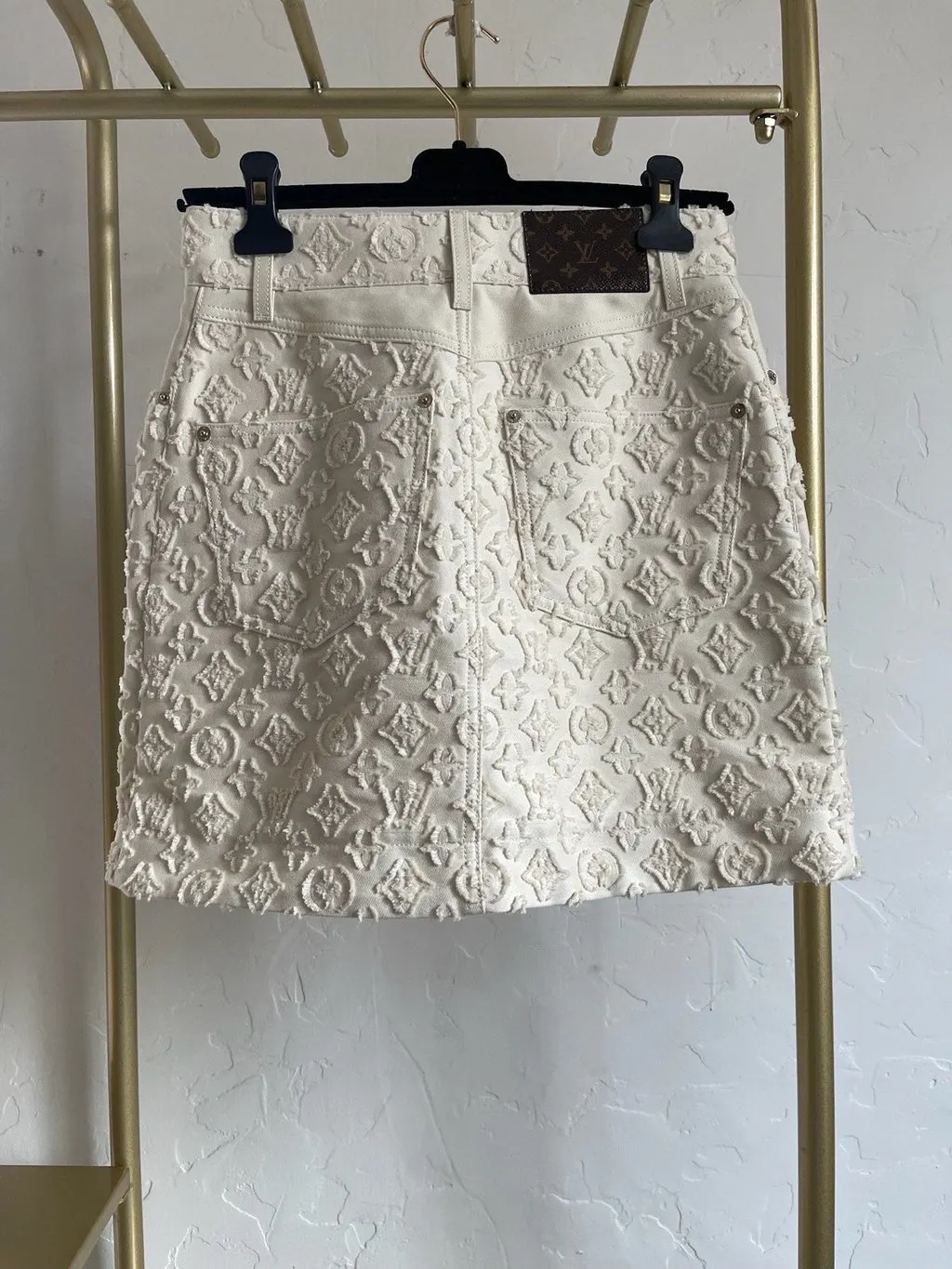 Louis Vuitton Beige Denim Skirt Beige Denim Very good - Back View