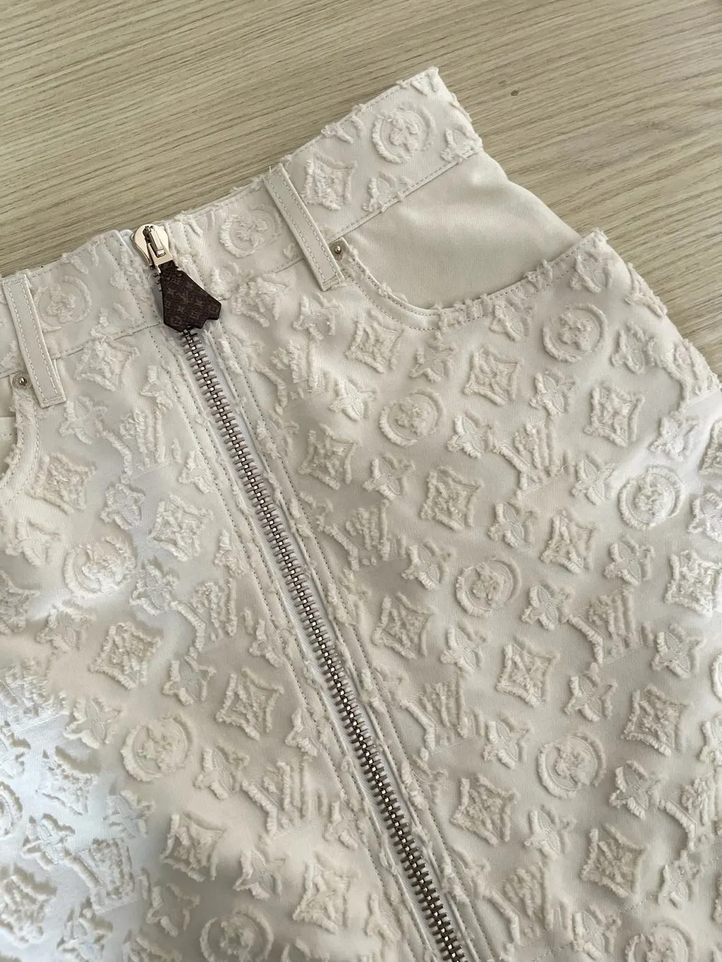 Louis Vuitton Beige Denim Skirt Beige Denim Very good - Model View