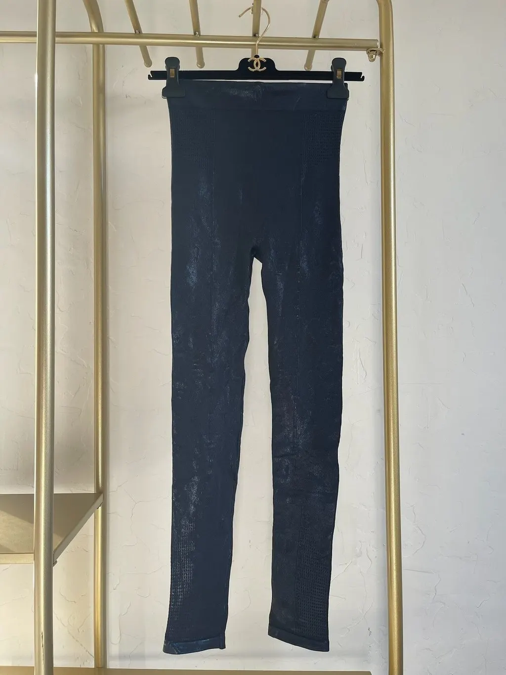 Chanel 22N Black Spandex Trousers Black Very good - Back View