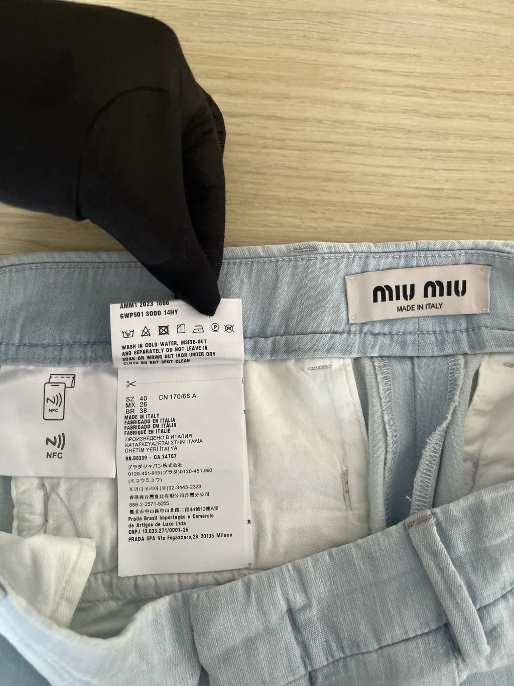 Miu Miu Blue Denim Jeans Blue Denim Very good - Inside View