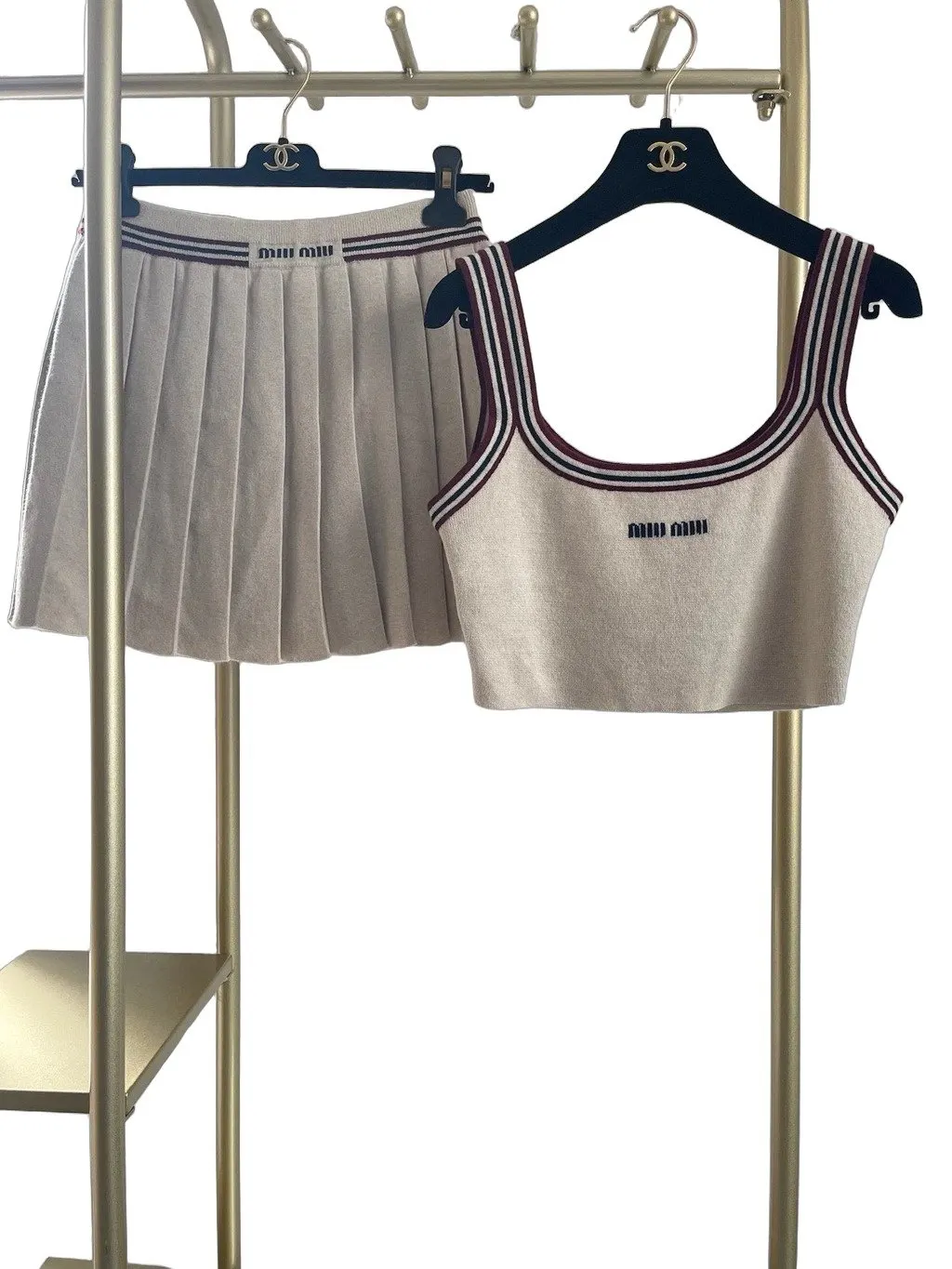 Miu Miu Beige Cotton Knitwear Beige Cotton Very good - Front View