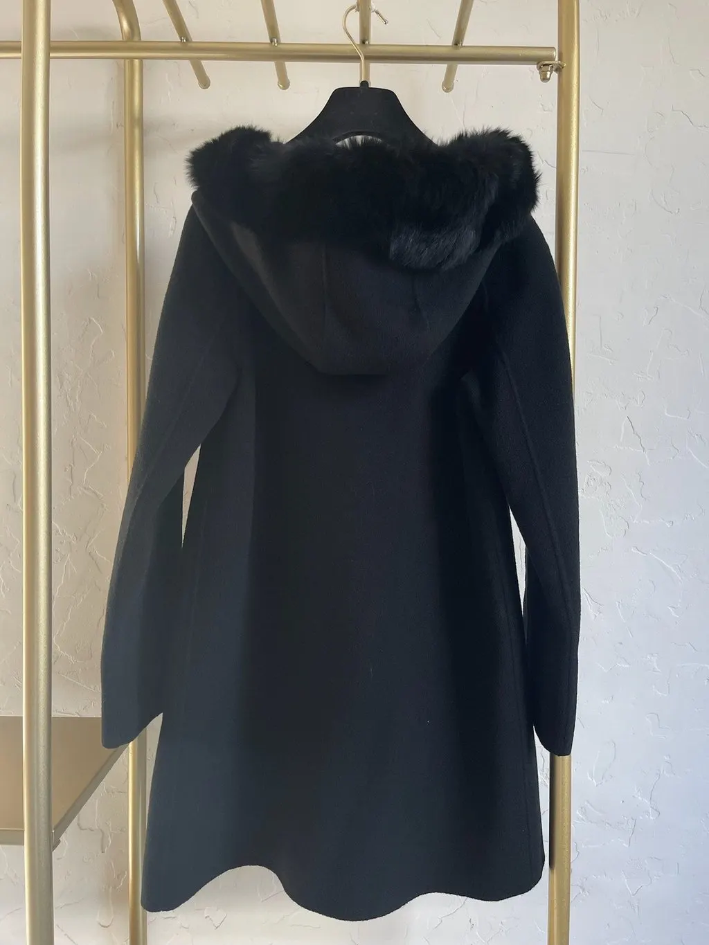 Max Mara Black Wool Coat Black Wool Very good - Back View