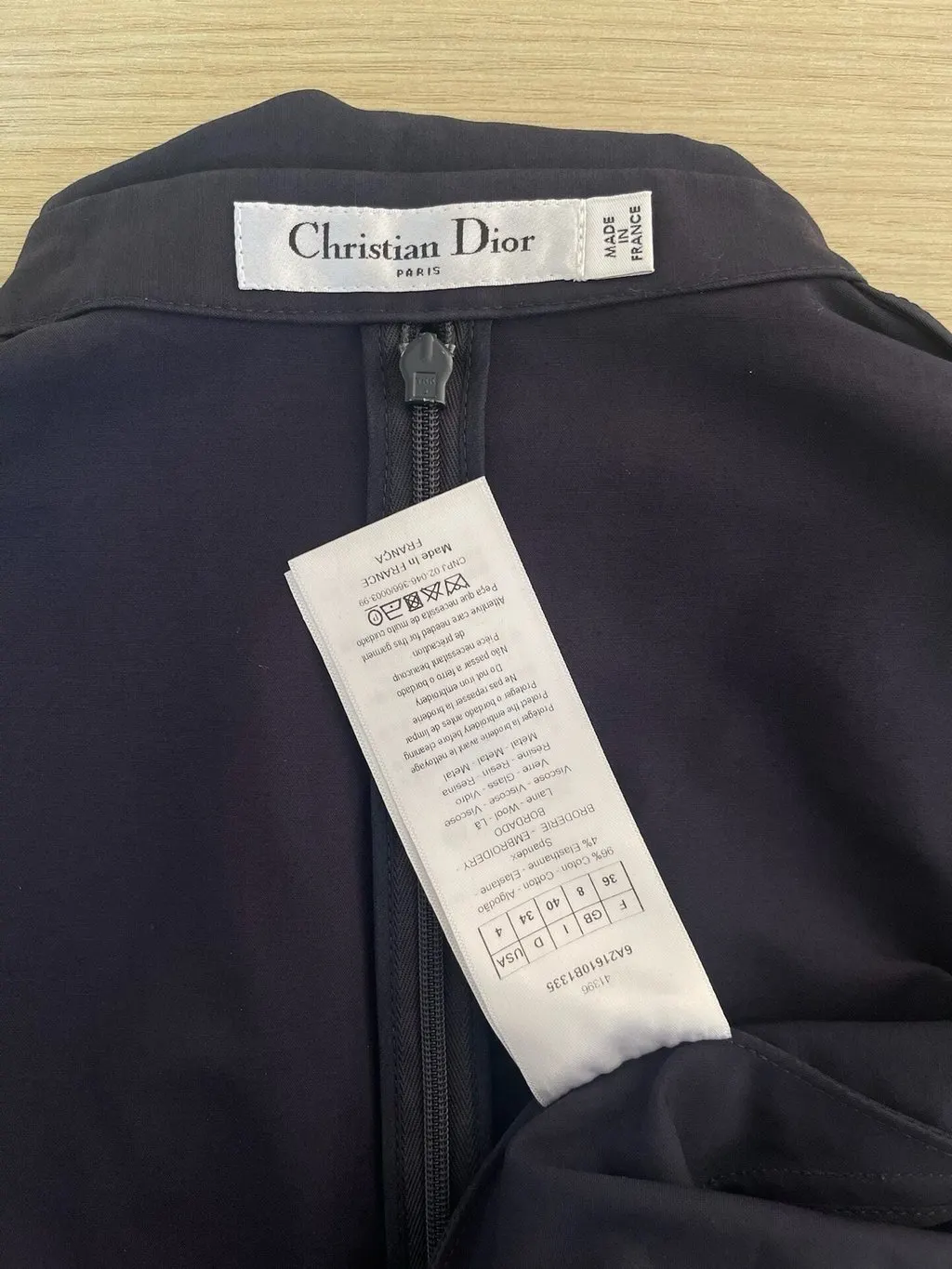 Dior Navy Cotton Dress Navy Cotton Very good - Inside View