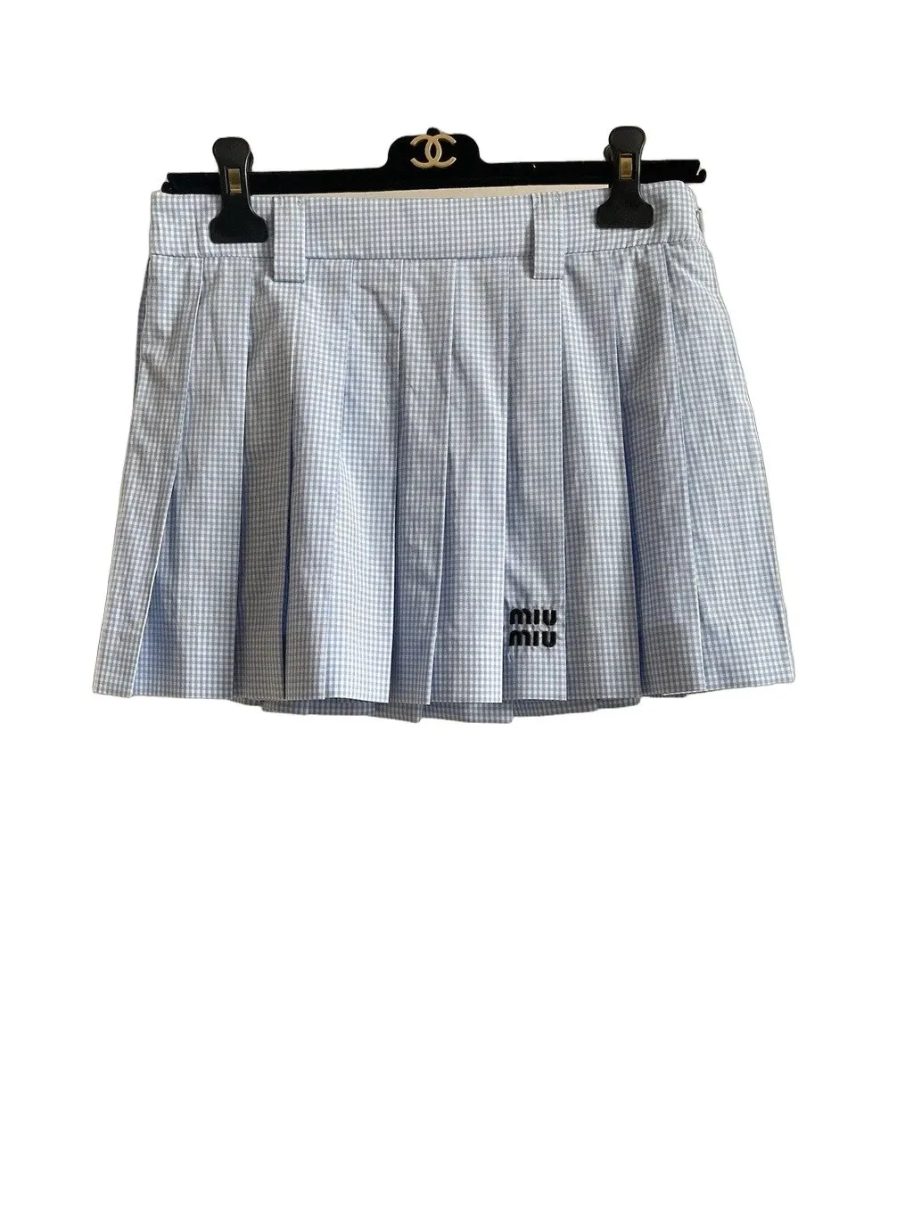 Miu Miu Blue Cotton Skirt Blue Cotton Very good - Front View