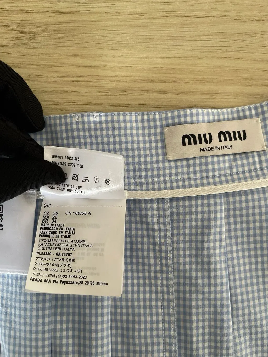 Miu Miu Blue Cotton Skirt Blue Cotton Very good - Inside View