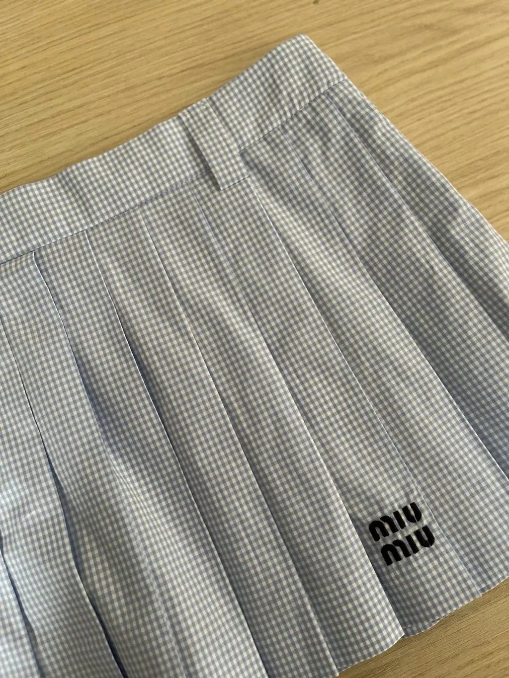 Miu Miu Blue Cotton Skirt Blue Cotton Very good - Model View