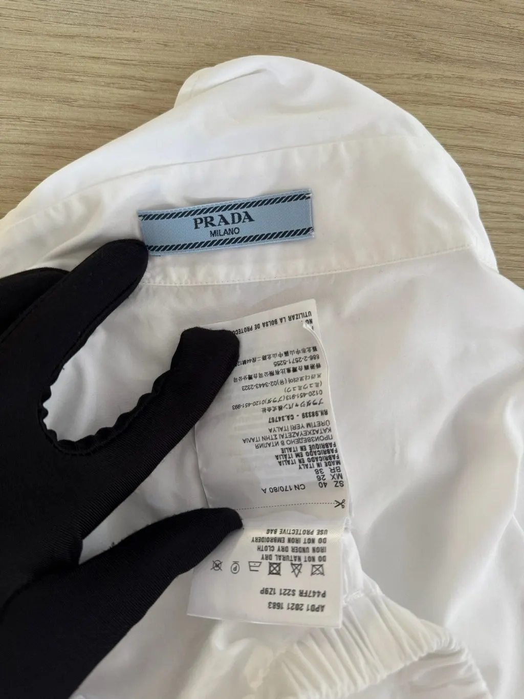 Prada White Cotton Top White Cotton Very good - Inside View