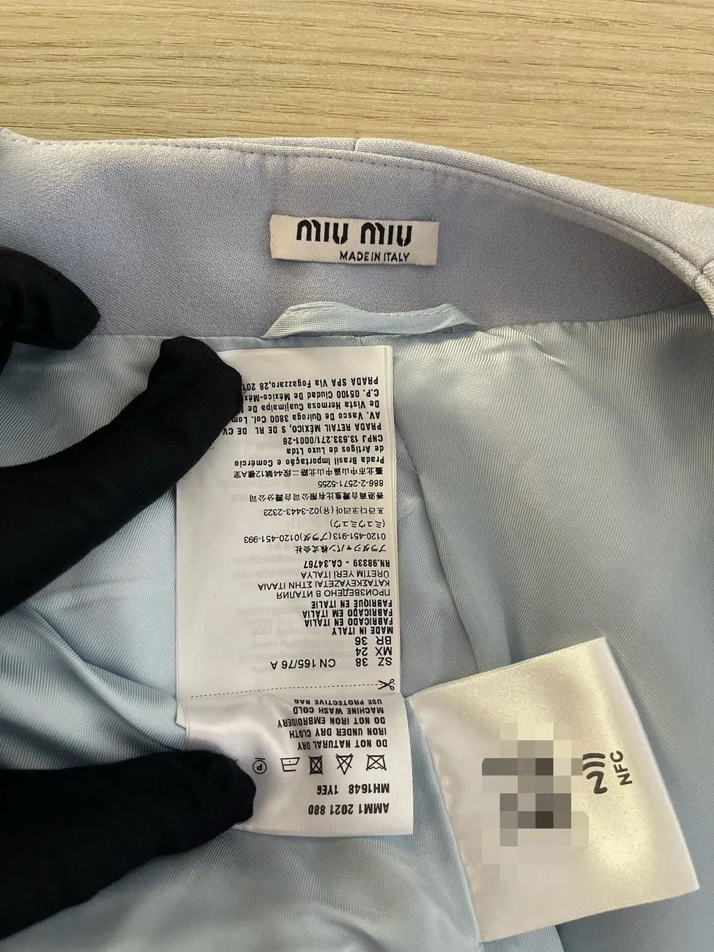 Miu Miu Blue Embellished Jacket Blue Very good - Inside View