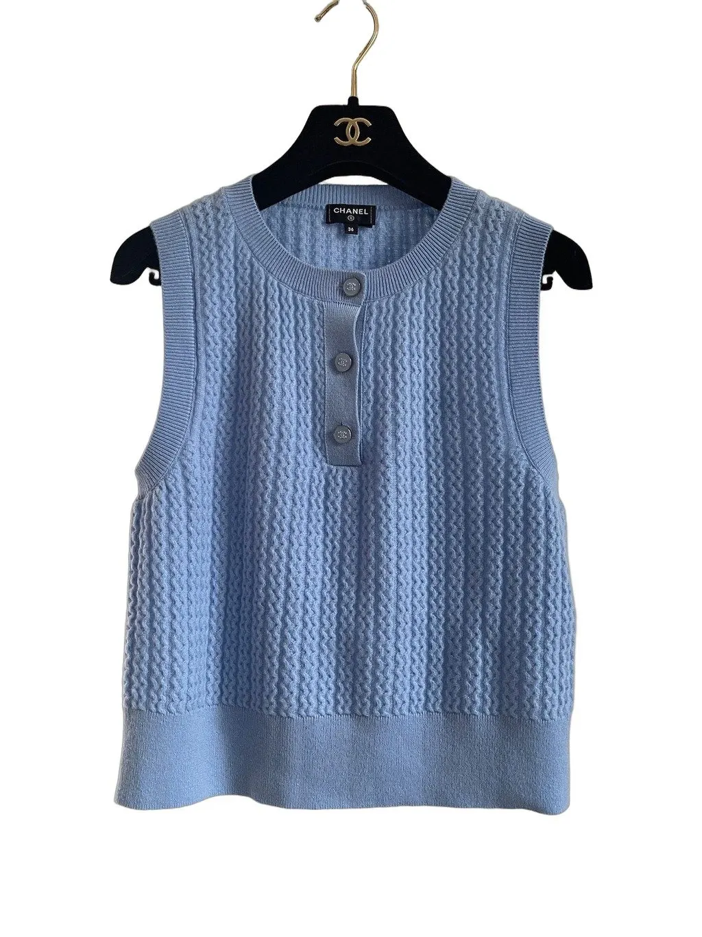 Chanel 24B Navy Viscose Top Navy Viscose Very good - Front View