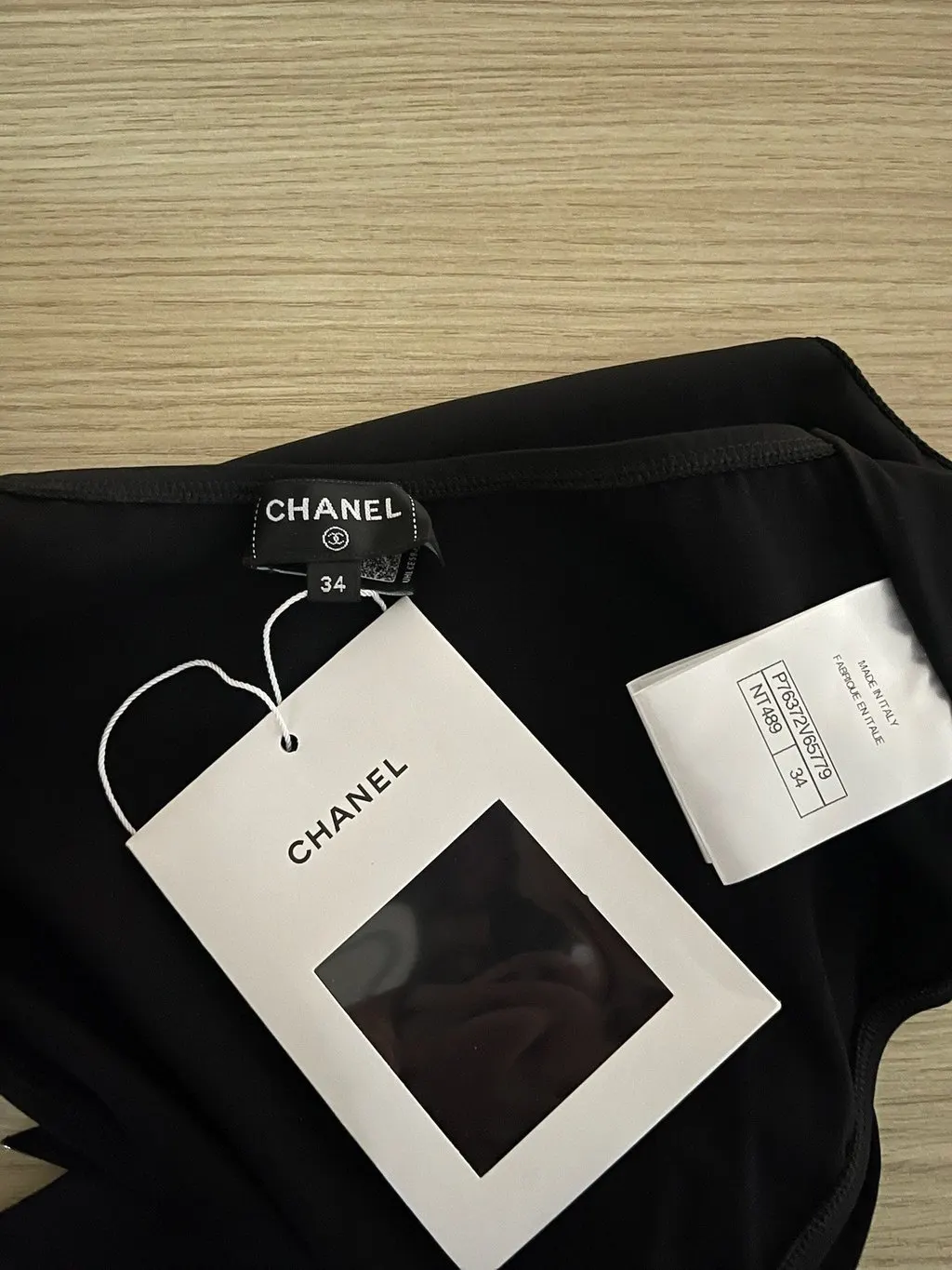Chanel 24C Black Lycra Swimwear Black Never worn, with tag - Inside View
