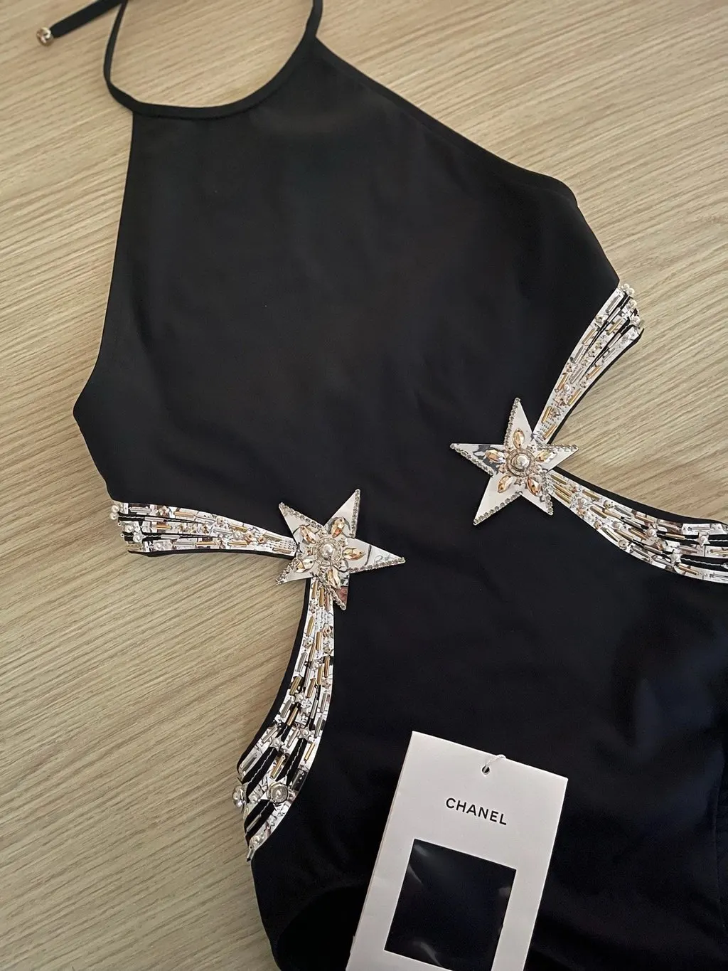 Chanel 24C Black Lycra Swimwear Black Never worn, with tag - Model View