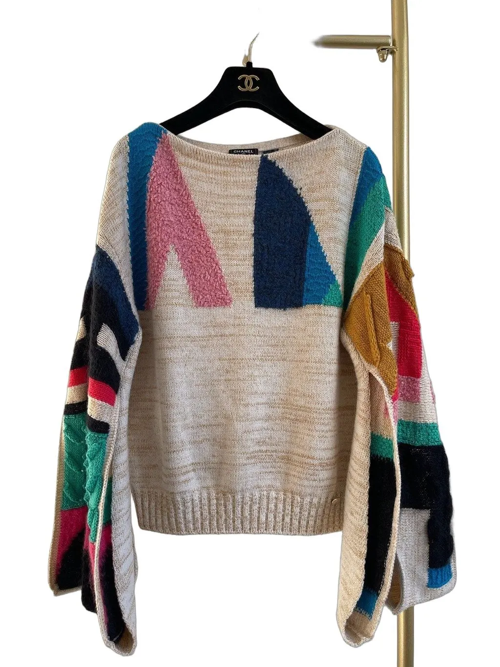 Chanel Burgundy Wool Knitwear Burgundy Wool Very good - Front View