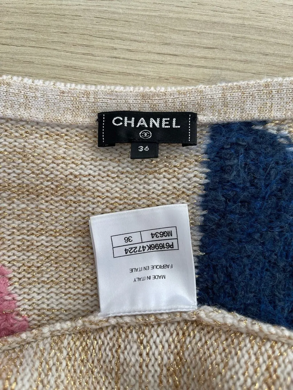 Chanel Burgundy Wool Knitwear Burgundy Wool Very good - Inside View