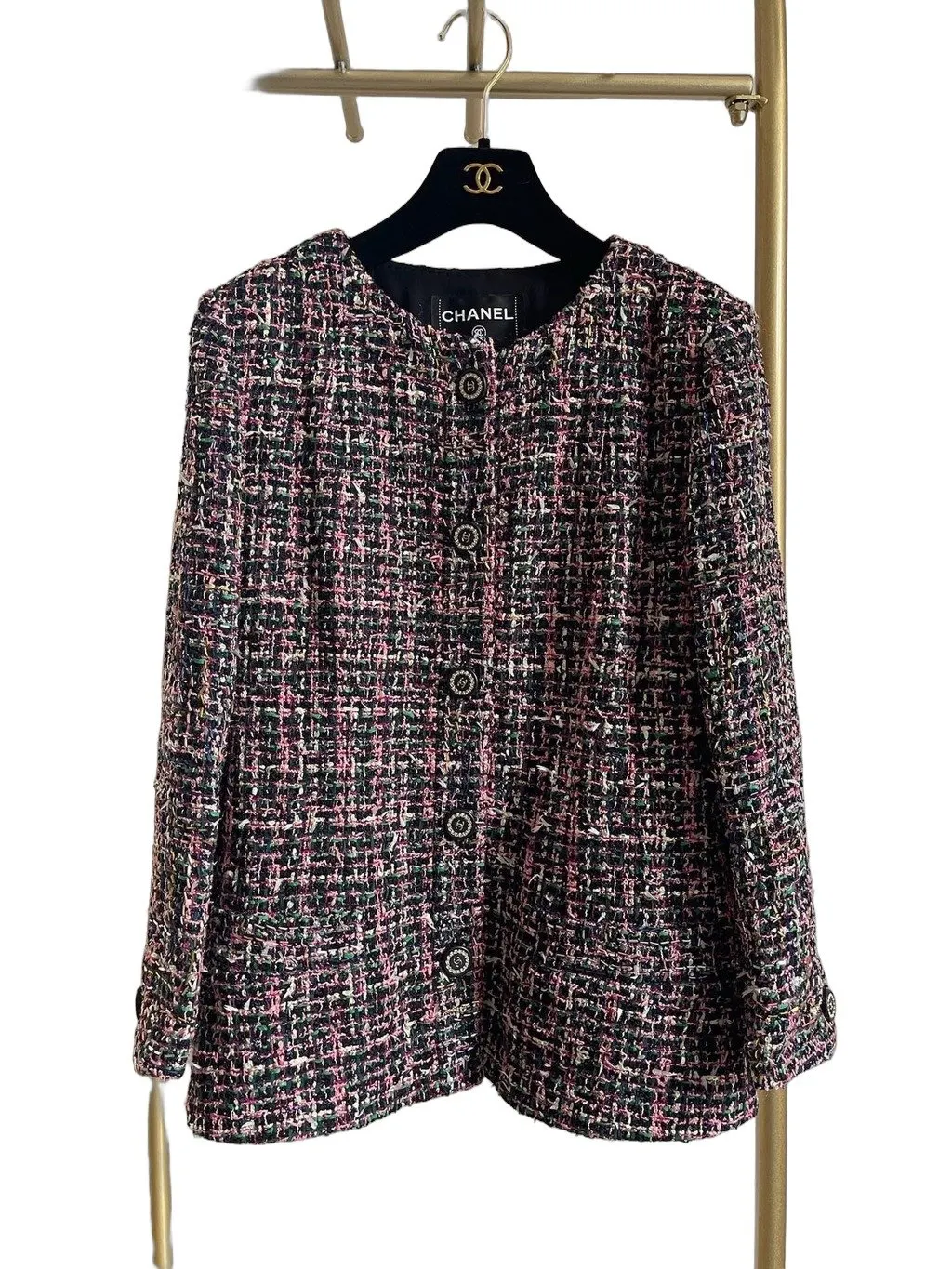 Chanel 19P Tweed Jacket MultiColor Tweed Very good - Front View