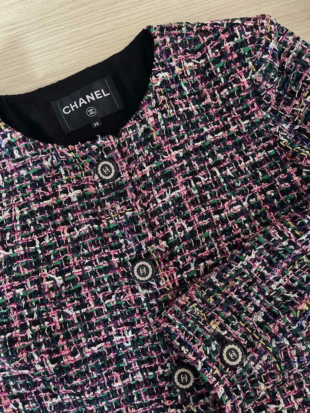 Chanel 19P Tweed Jacket MultiColor Tweed Very good - Model View